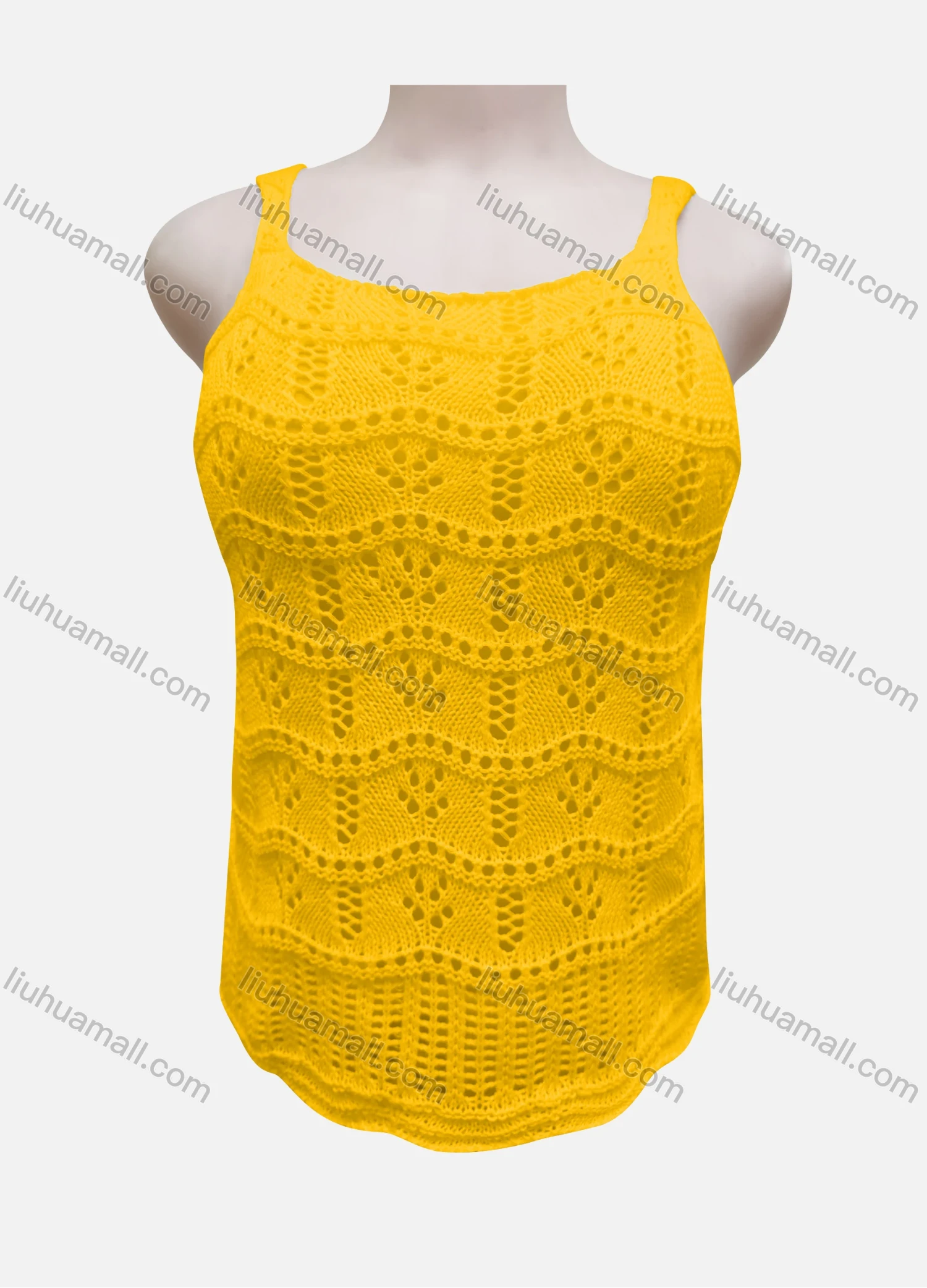 Wholesale Women's Vacation Hollow Out Crochet Sleeveless Cover Up Tank Top 3044# - Liuhuamall