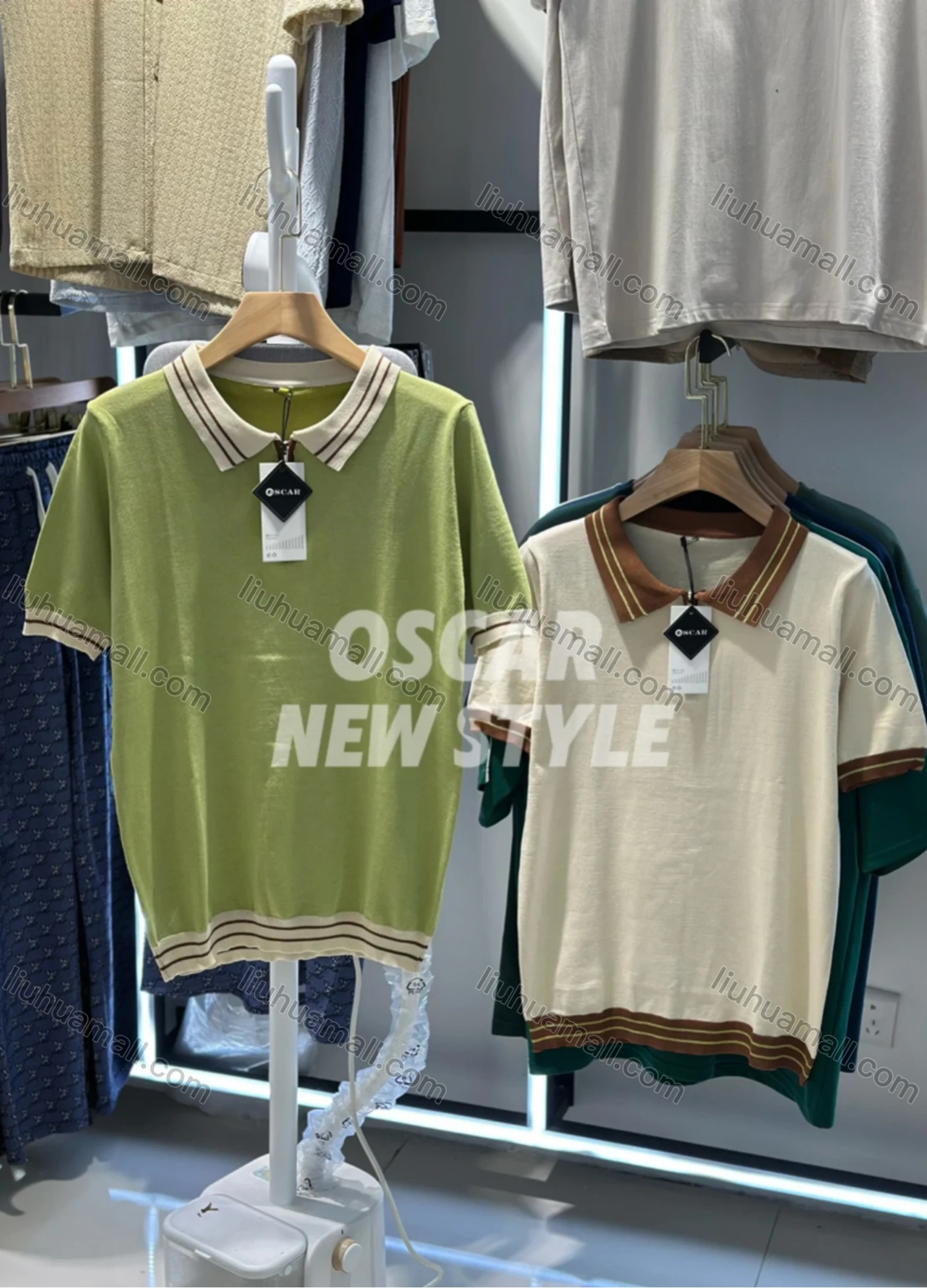 Wholesale Men's Retro Inspired Polo Shirt Stylish Short Sleeve Design with Zipper and Contrast Trim 3628# - Liuhuamall