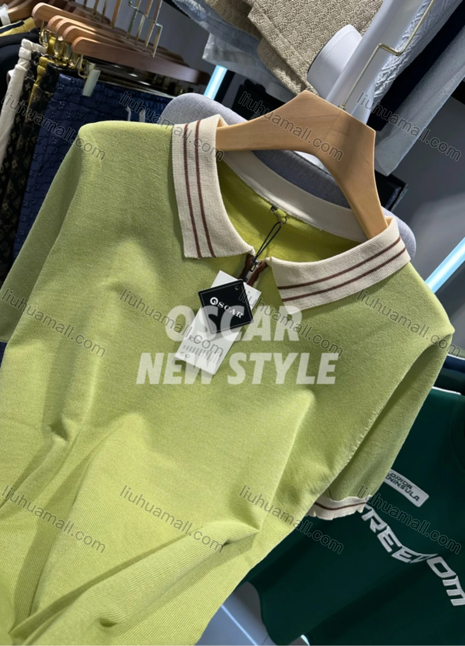 Wholesale Men's Retro Inspired Polo Shirt Stylish Short Sleeve Design with Zipper and Contrast Trim 3628# - Liuhuamall