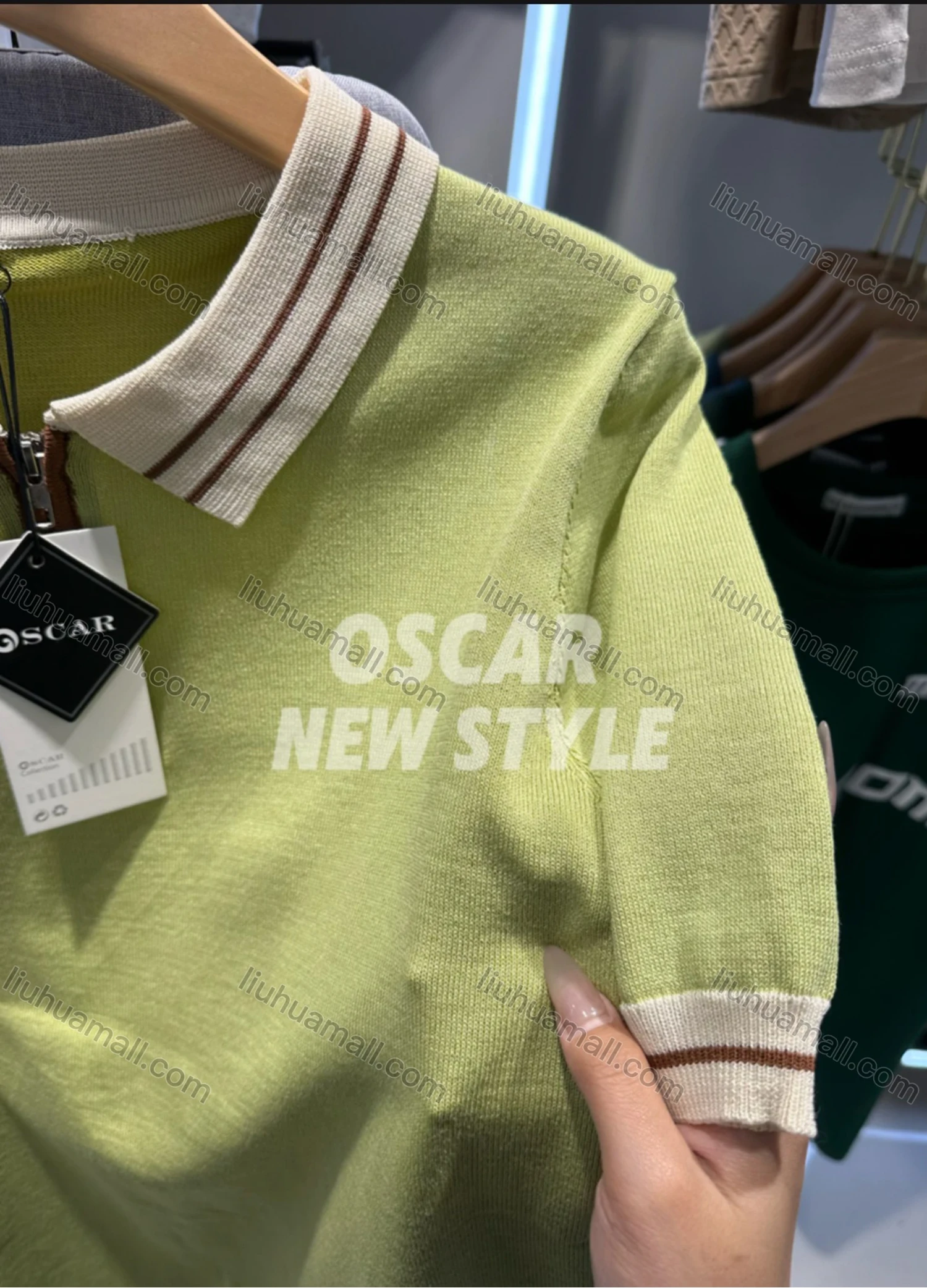 Wholesale Men's Retro Inspired Polo Shirt Stylish Short Sleeve Design with Zipper and Contrast Trim 3628# - Liuhuamall