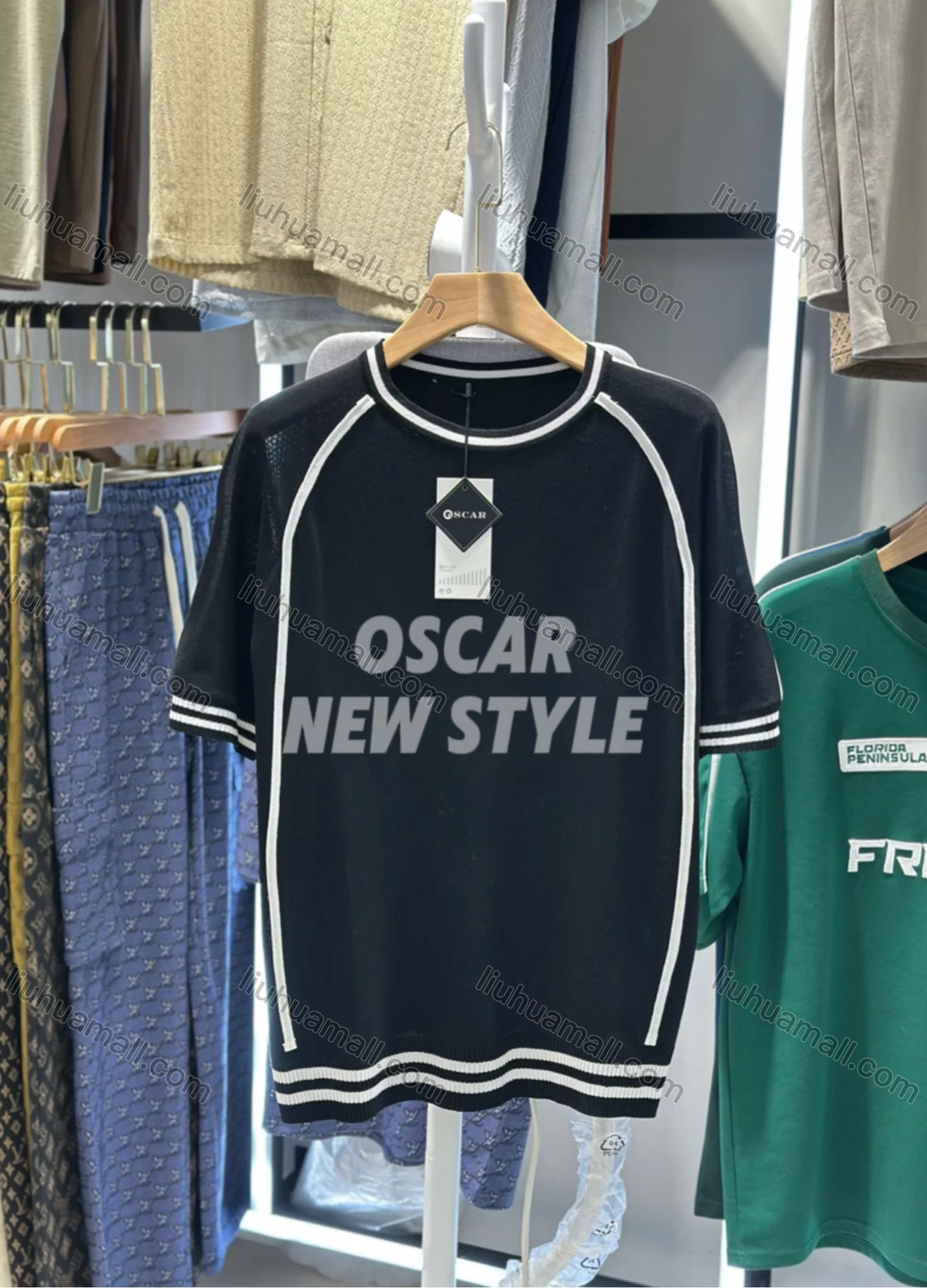 Wholesale Men's Athletic Fit T-Shirt - Modern Short-Sleeve Design with Contrast Piping 6201# - Liuhuamall