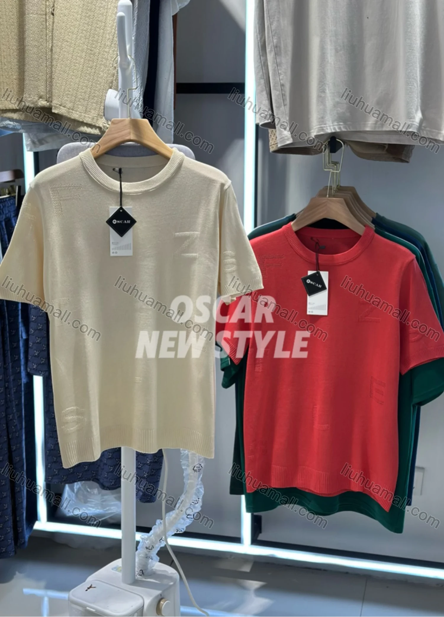 Wholesale Men's Casual Knit T-Shirt Simple Short Sleeve Design with Textured Details 6822# - Liuhuamall