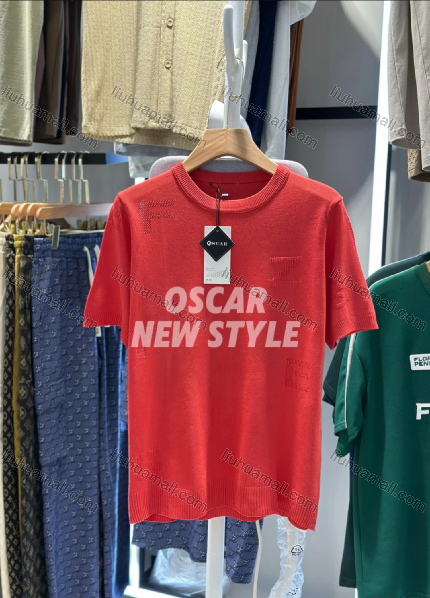 Wholesale Men's Casual Knit T-Shirt Simple Short Sleeve Design with Textured Details 6822# - Liuhuamall