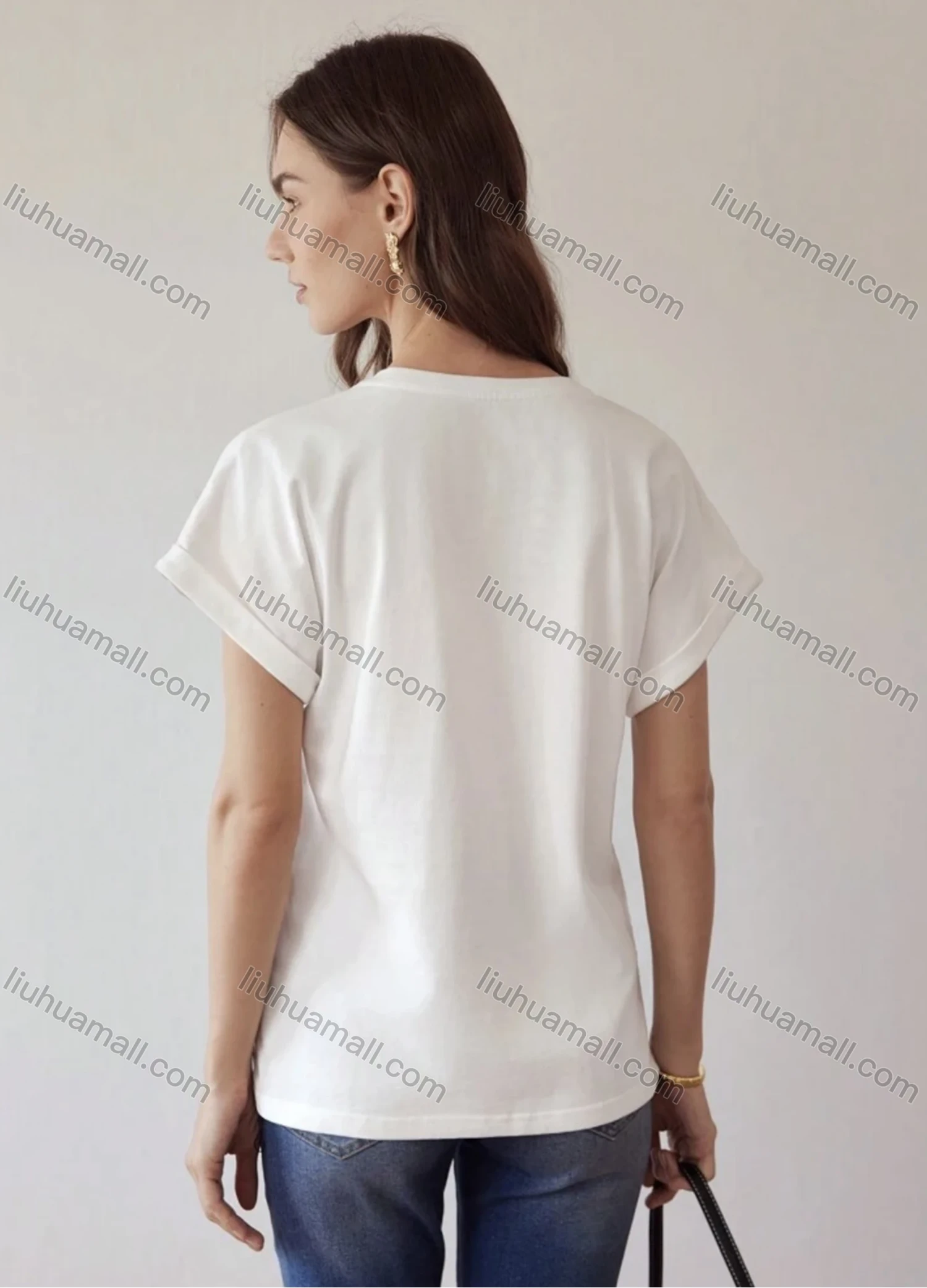 Wholesale Women's Classic Short Sleeve Top Minimalist Design with Subtle Embroidery Details - Liuhuamall