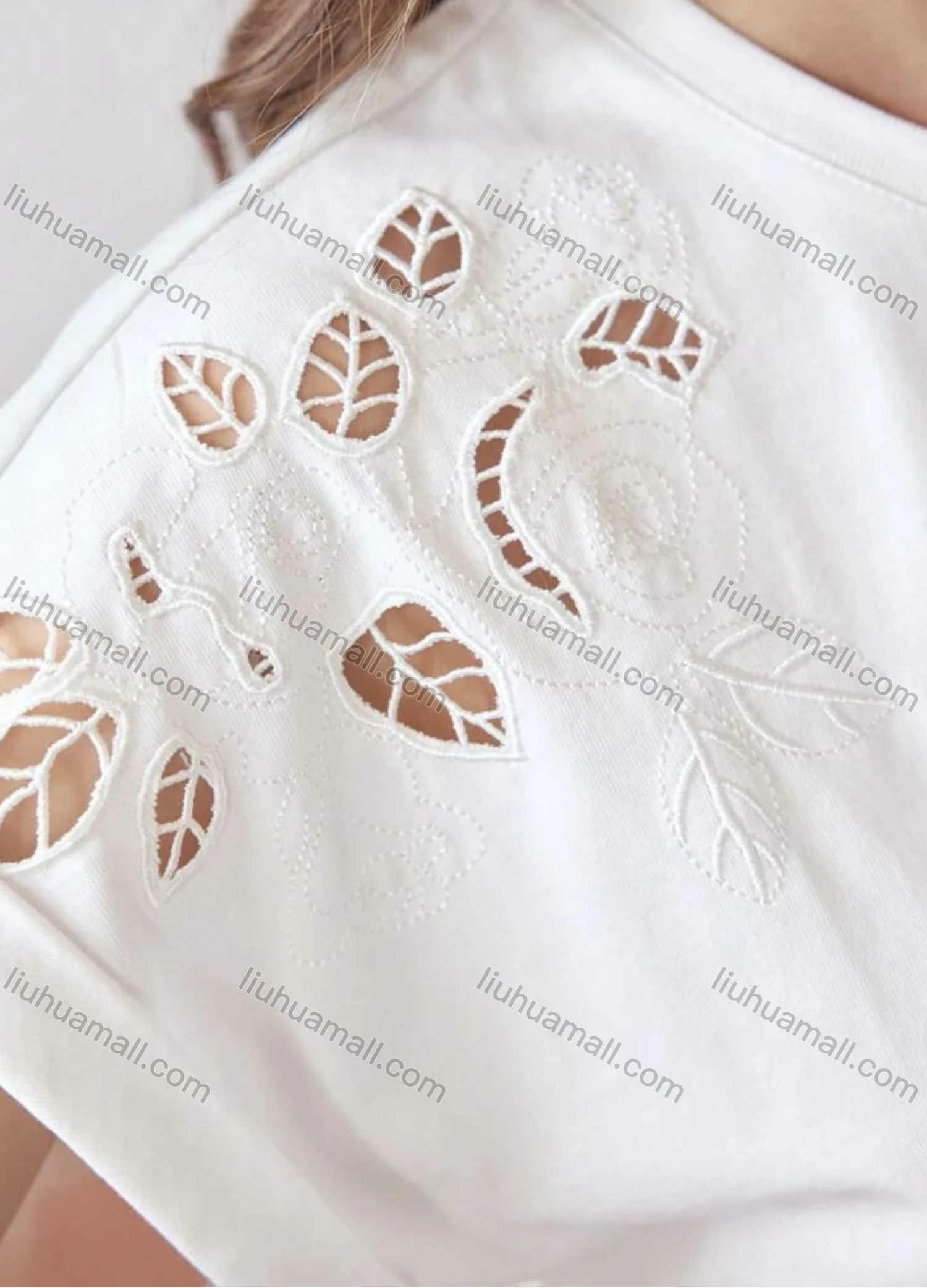 Wholesale Women's Classic Short Sleeve Top Minimalist Design with Subtle Embroidery Details - Liuhuamall