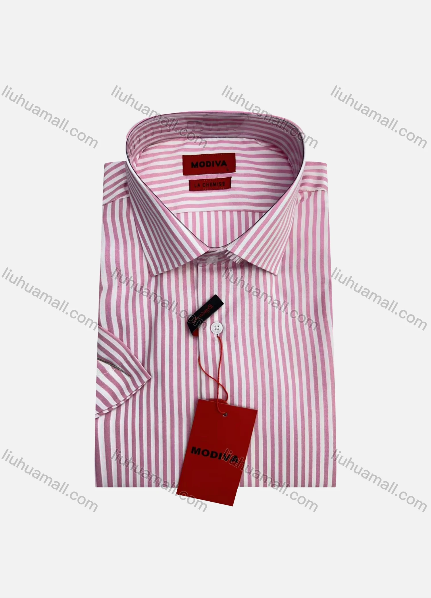 Wholesale Striped Business Shirt For Men Classic Pointed Collar Short Sleeved #105 - Liuhuamall
