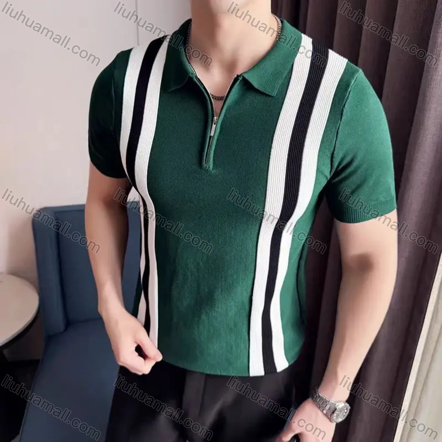 Wholesale Oscar factory business men's cropped polo shirt is comfortable and breathable. - Liuhuamall