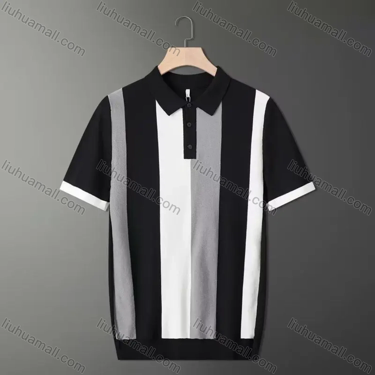 Wholesale Oscar Factory Casual men's lapel polo shirt, comfortable and breathable, contrasting design style - Liuhuamall