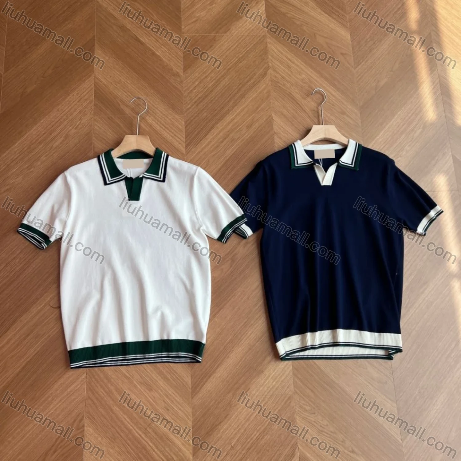 Wholesale Oscar Factory Casual Men's Striped Lapel Design Polo Shirt, Comfortable and Breathable, Knitted Fabric - Liuhuamall