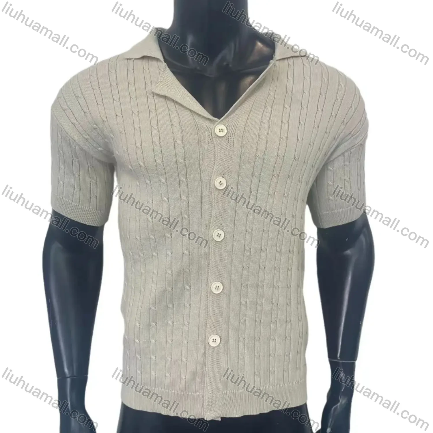 Wholesale oscar factory casual men's knitted jacquard design shirt, comfortable and breathable, - Liuhuamall