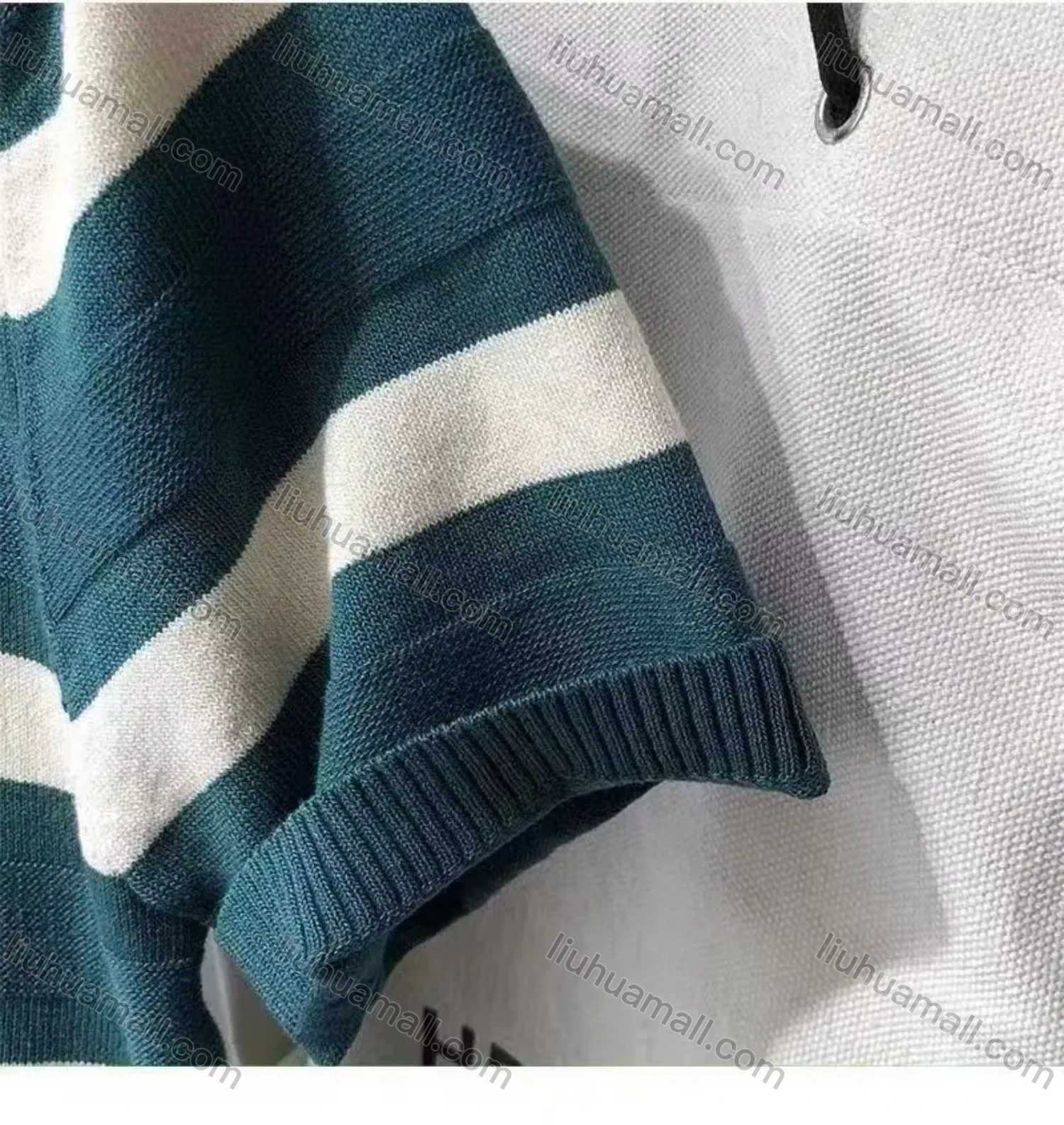 Wholesale Oscar factory casual men's knitted polo sweater, comfortable soft fabric, striped top, a must-choose for men - Liuhuamall