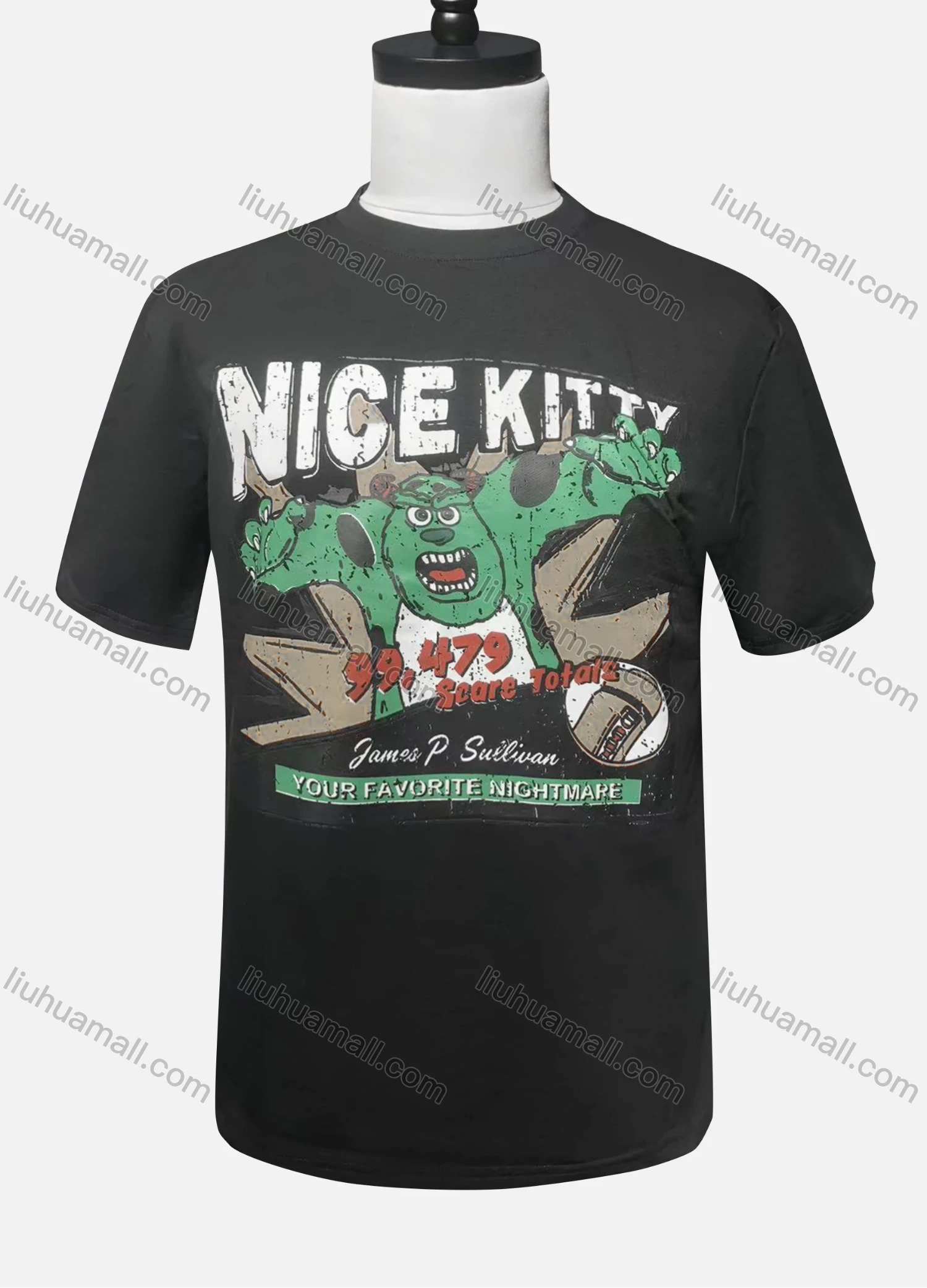 Wholesale Men's Cartoon Print Round Neck Short Sleeve Casual T-Shirt - Liuhuamall