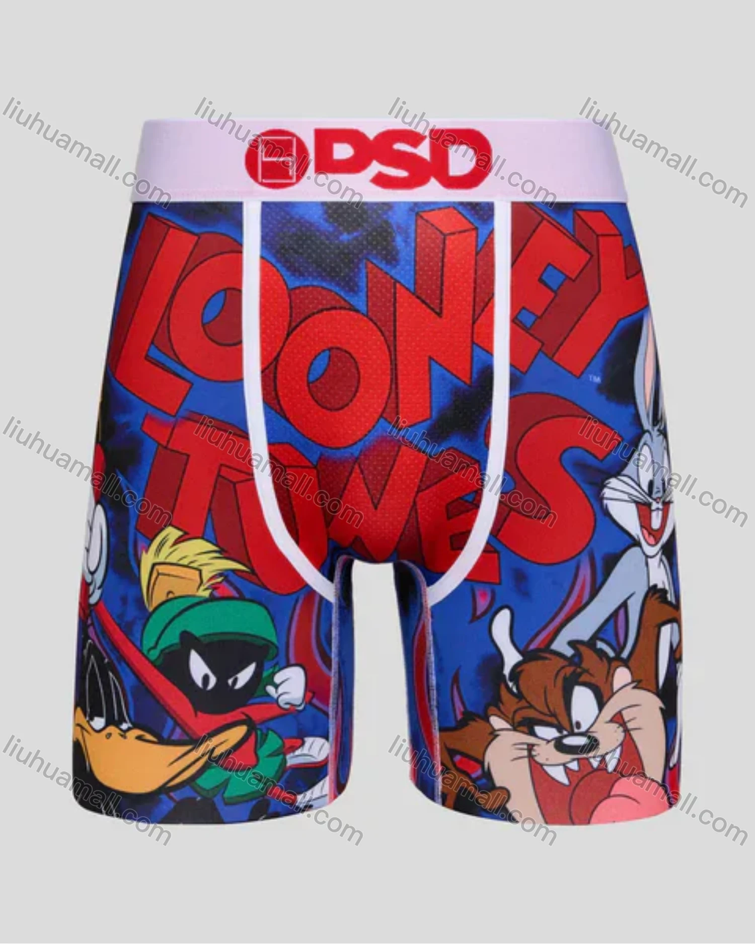 Wholesale Men's Looney Tunes Boxer Shorts Wholesale - Bugs Bunny Daffy Duck Print, Blue Cotton Stretch Comfort Fit - Liuhuamall