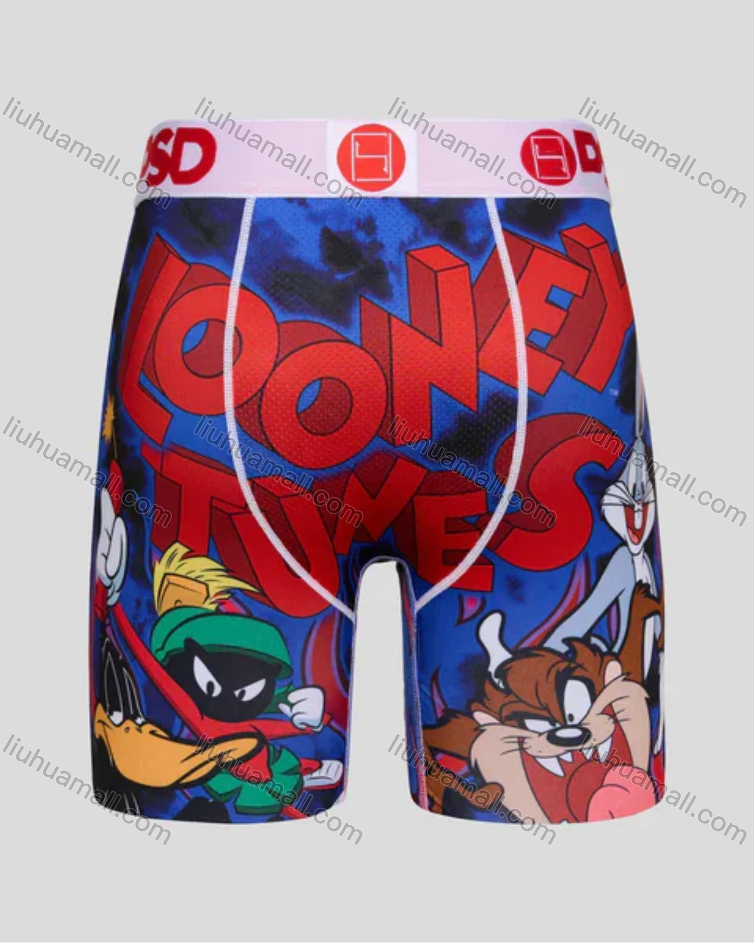 Wholesale Men's Looney Tunes Boxer Shorts Wholesale - Bugs Bunny Daffy Duck Print, Blue Cotton Stretch Comfort Fit - Liuhuamall