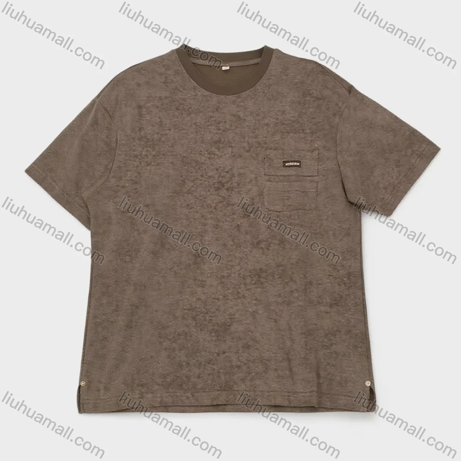 Wholesale Men's Brown Pocket T-Shirt Wholesale - Soft Cotton, Chest Pocket, Small Logo, Casual Fit, Bulk Discounts - Liuhuamall