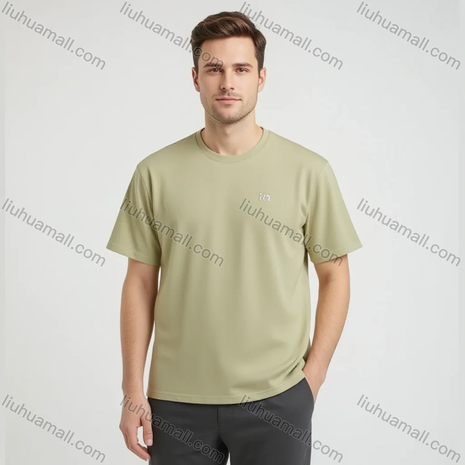 Wholesale Men's Off - White Loose Tee - Inspired Initials, Ultra - Soft Cotton, Casual Chic, Bulk Orders - Liuhuamall