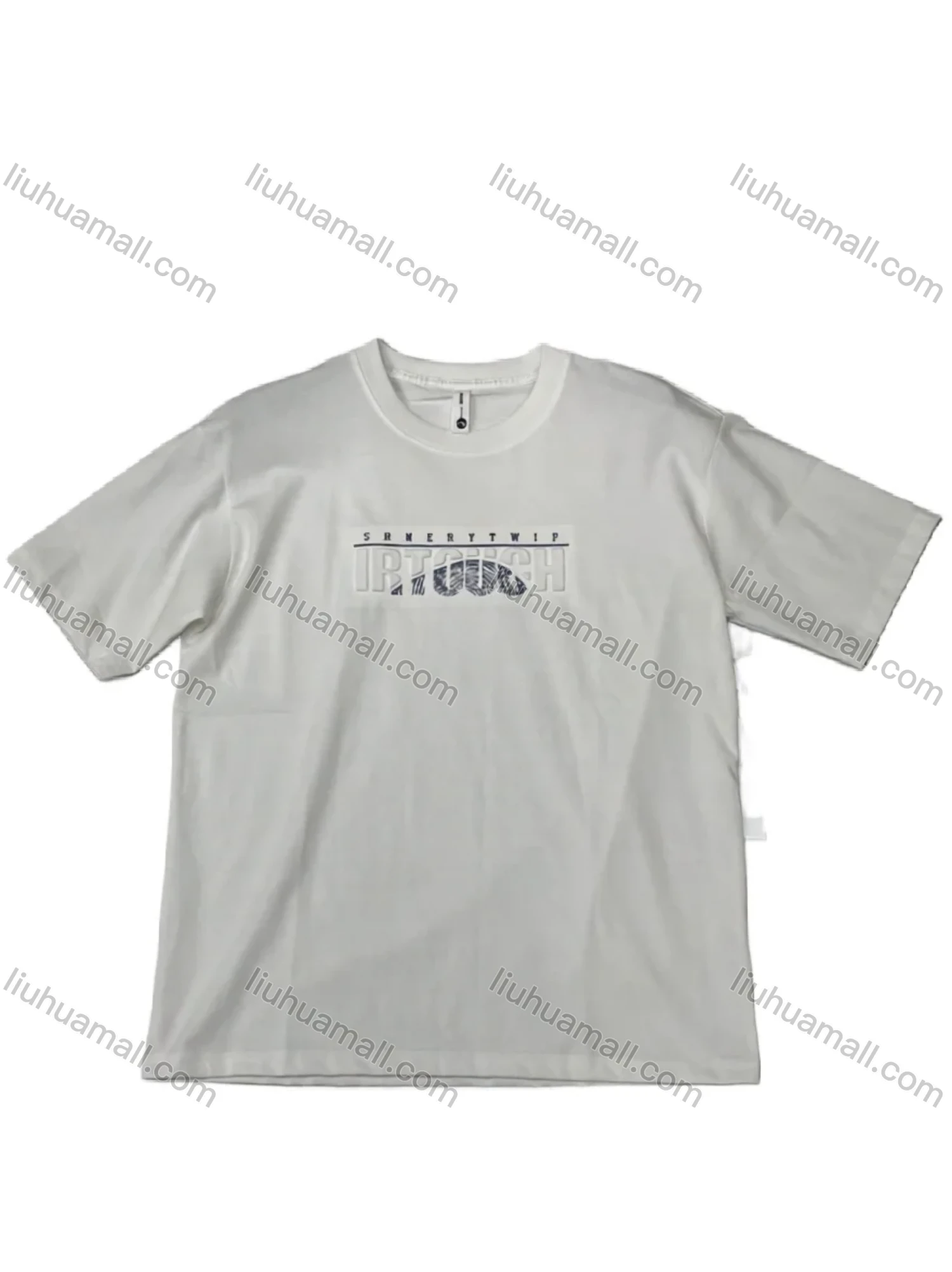 Wholesale Men's Crisp White Tee - SHNERVYTWIP TT Print, Minimalist Modern Street Style Bulk Deals! - Liuhuamall