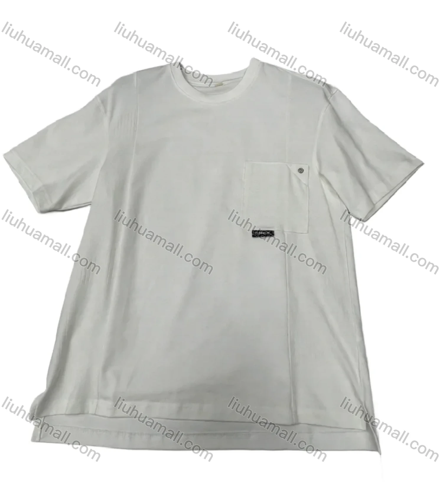 Wholesale Men's Pure White Short Sleeve Tee - Left Chest Pocket w/ Minimalist Modern Streetwear Bulk Order - Liuhuamall