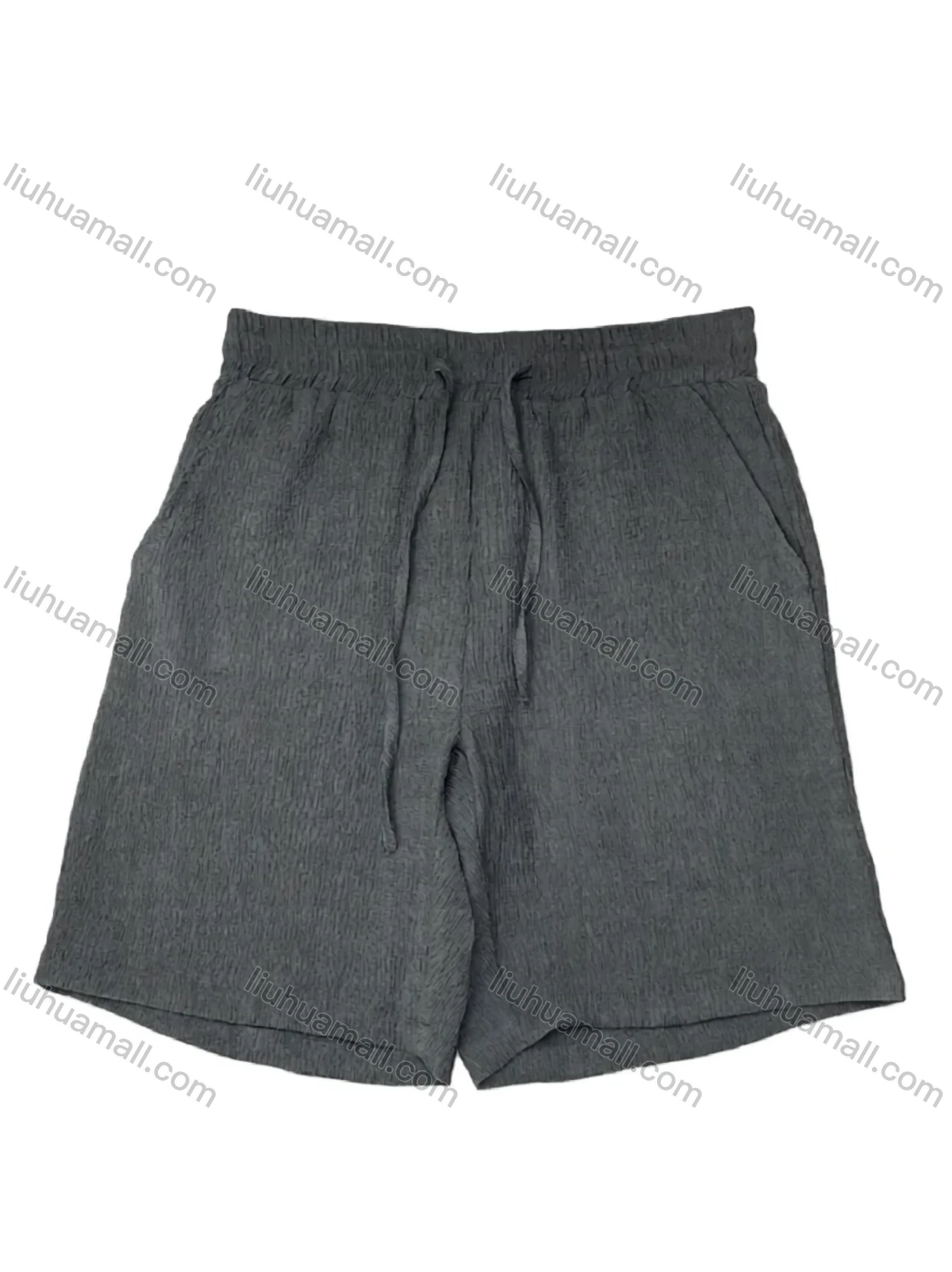 Wholesale Men's Solid Gray Casual Shorts – Lightweight Breathable Drawstring Waist, Business & Leisure Bulk Deals - Liuhuamall
