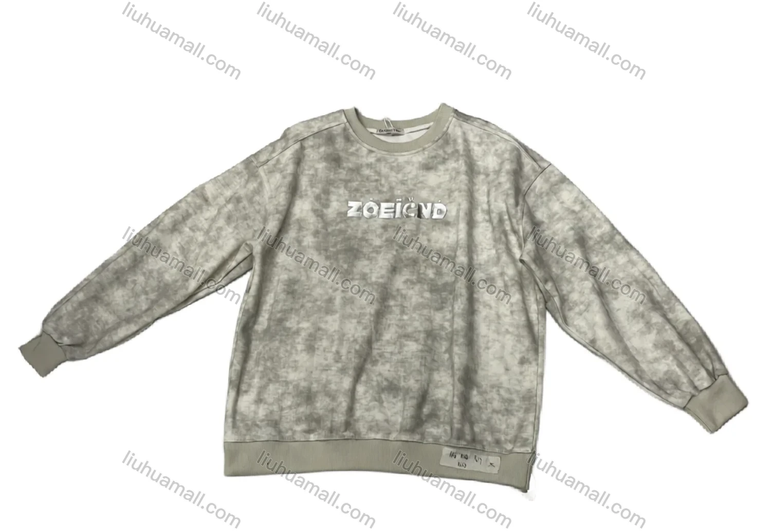 Wholesale Men's Light Gray Long - sleeve Sweatshirt – Unique ZOEIEND Abstract Print, Trendy Streetwear Bulk Order - Liuhuamall