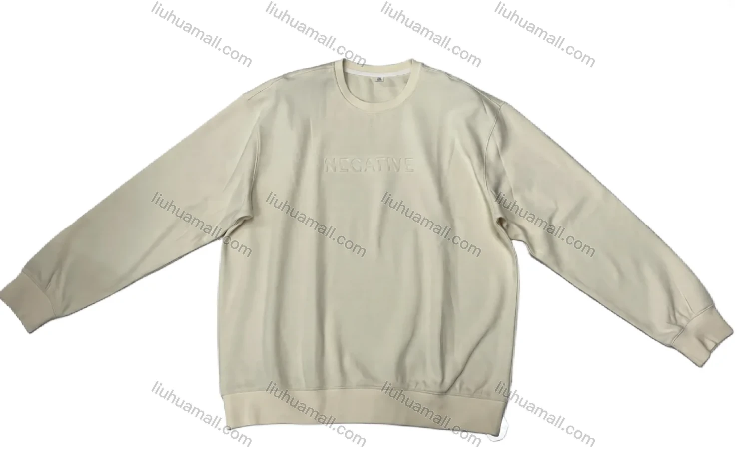 Wholesale Off - White Long Sleeve Crewneck Sweatshirt - NEGATIVE Graphic Minimalist Streetwear Top Bulk Order - Liuhuamall