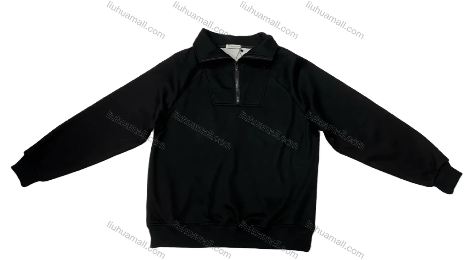 Wholesale Black Zip - Up Long Sleeve Top w/Stand - Collar! Durable Premium Fabric for Men's Casual/Formal Bulk Order - Liuhuamall