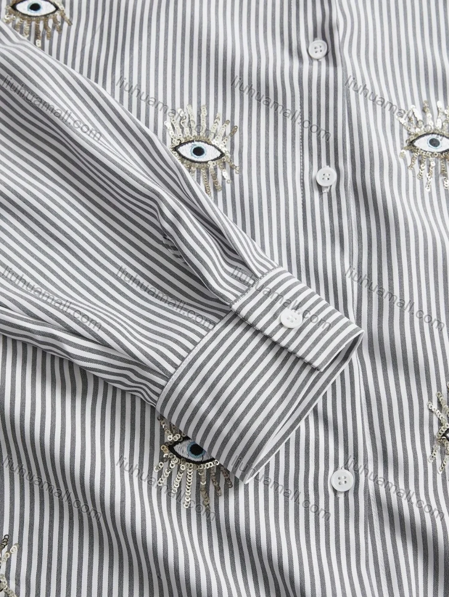 Wholesale Long Sleeve Striped Embroidery - Liuhuamall