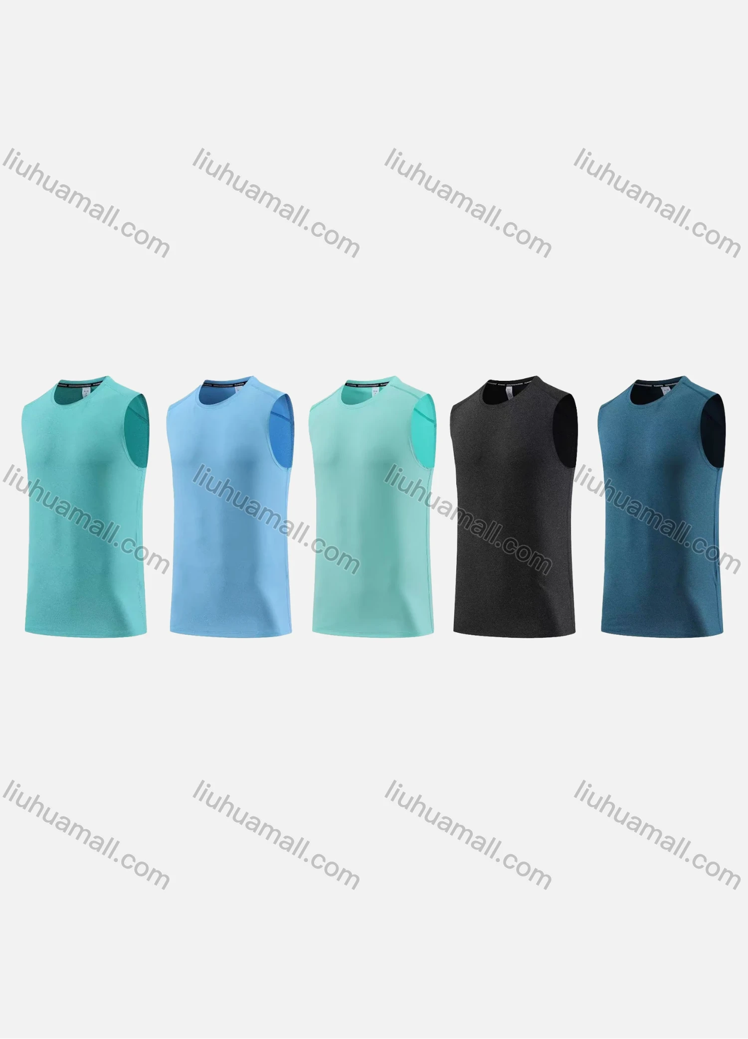 Wholesale Men's Sporty Crew Neck Breathable Sleeless Quick Dry Slim Fit Sport Tank Top BX23305# - Liuhuamall