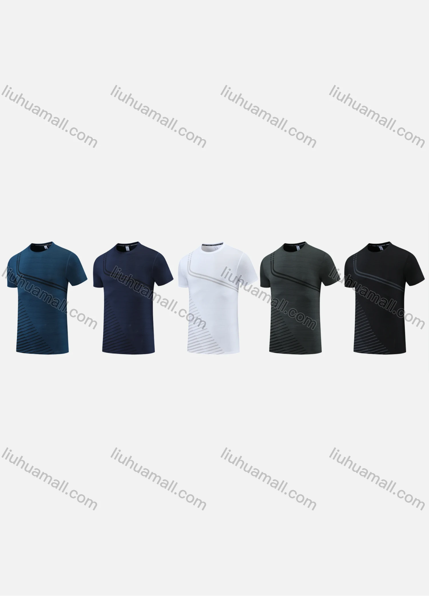 Wholesale Men's Sporty Round Neck Short Sleeve Quick Dry High Stretch Sport T-shirt 2819# - Liuhuamall