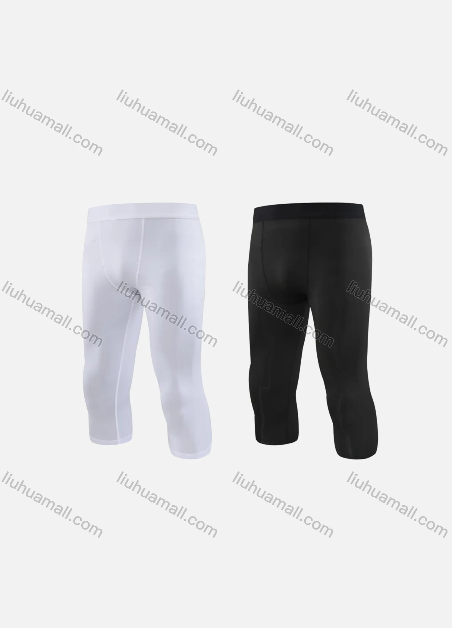 Wholesale Men's Sporty Breathable Elastic Waist Slim Fit Sport Cropped Skinny Pants MK23505# - Liuhuamall