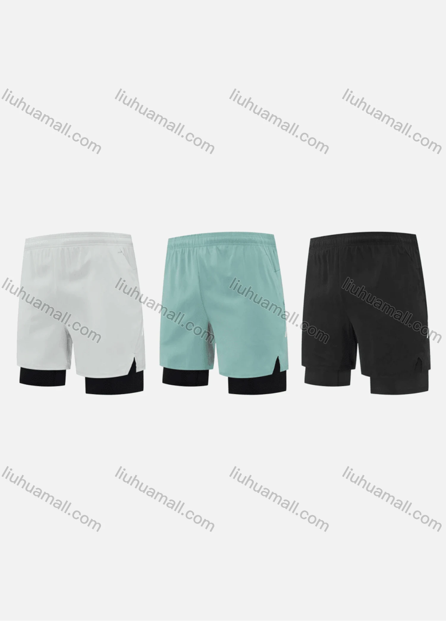Wholesale Men's Sporty Breathable High Stretch Quick Dry Elastic Waist Drawstring Sport Shorts MK24503# - Liuhuamall