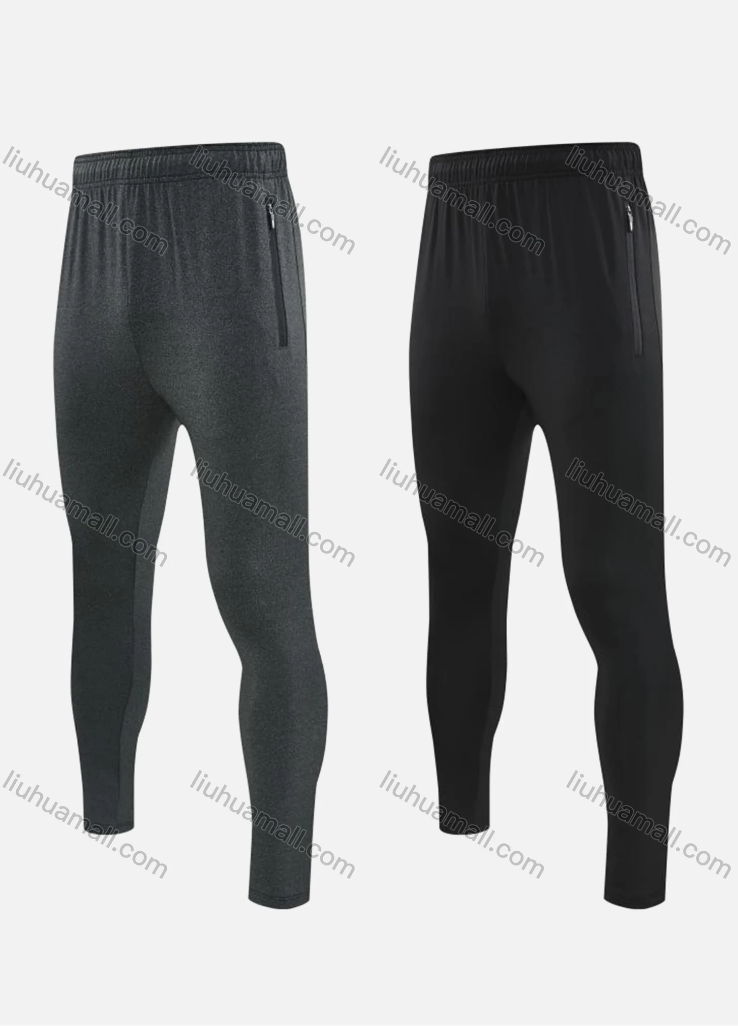 Wholesale Men's Sporty Breathable Elastic Waist Drawstring Slim Fit Sport Skinny Pants MK24513# - Liuhuamall