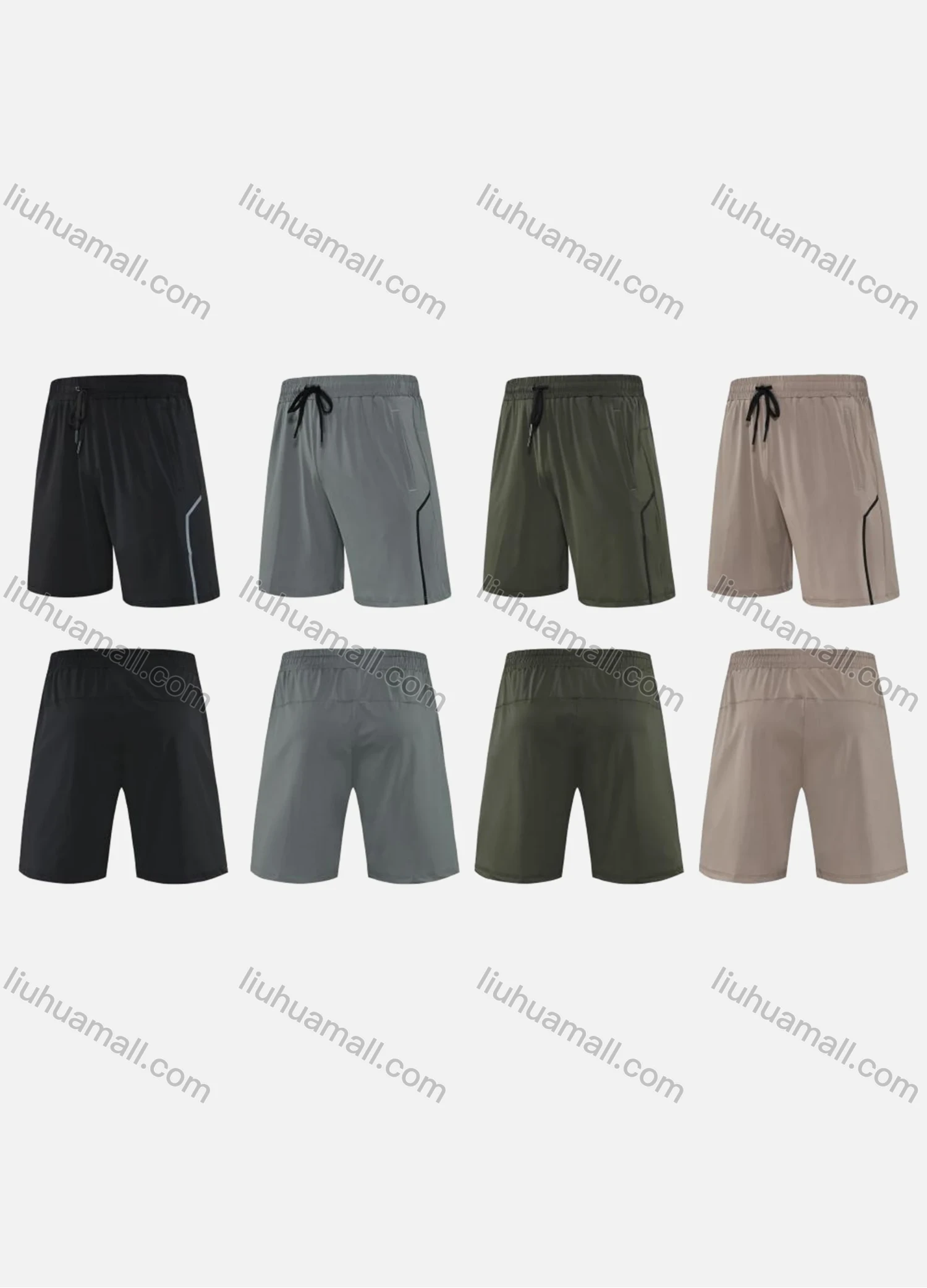 Wholesale Men's Sporty Breathable High Stretch Quick Dry Elastic Waist Drawstring Sport Shorts MK25502# - Liuhuamall