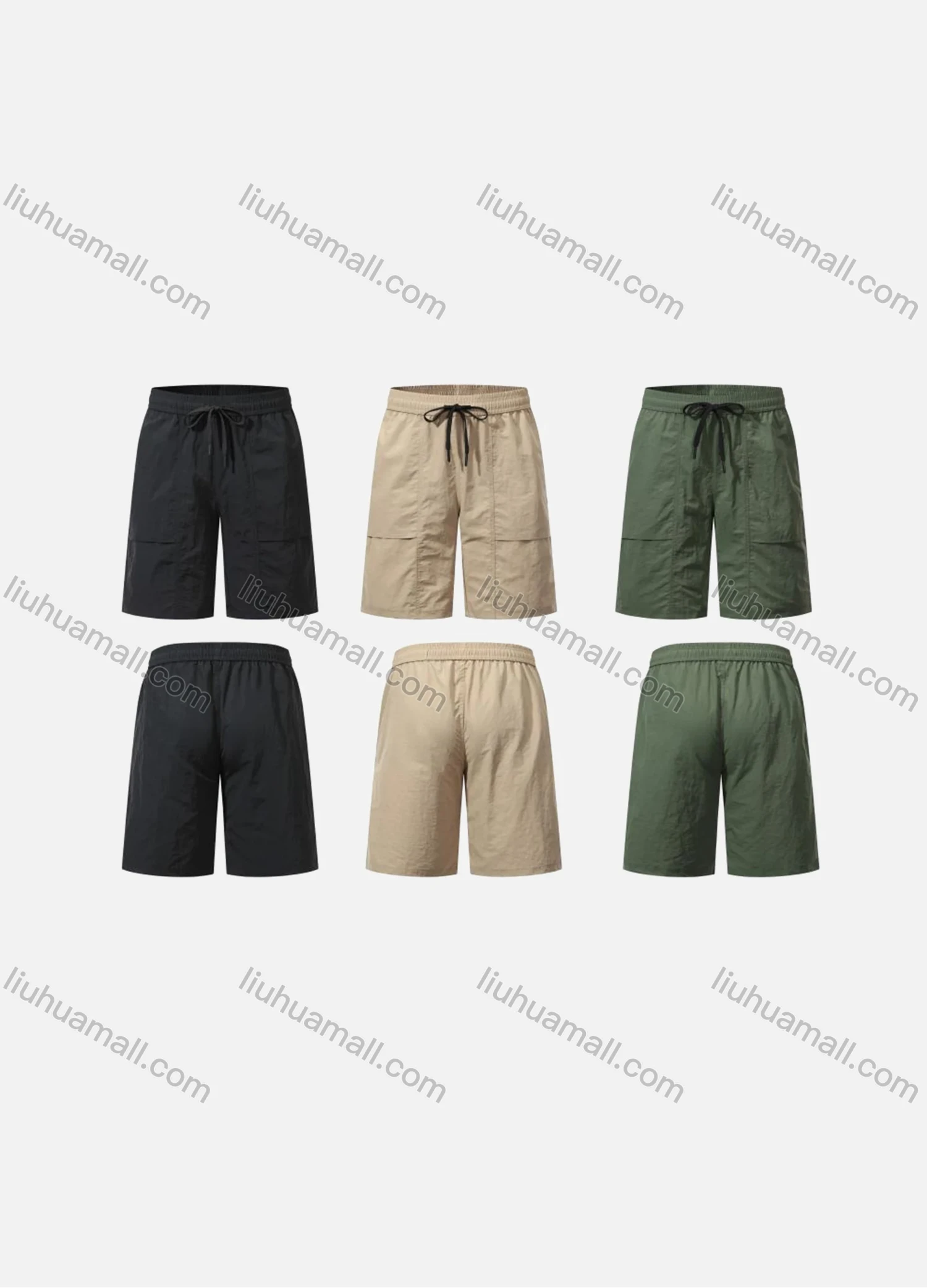 Wholesale Men's Casual Plain Drawstring Shorts MK25515# - Liuhuamall