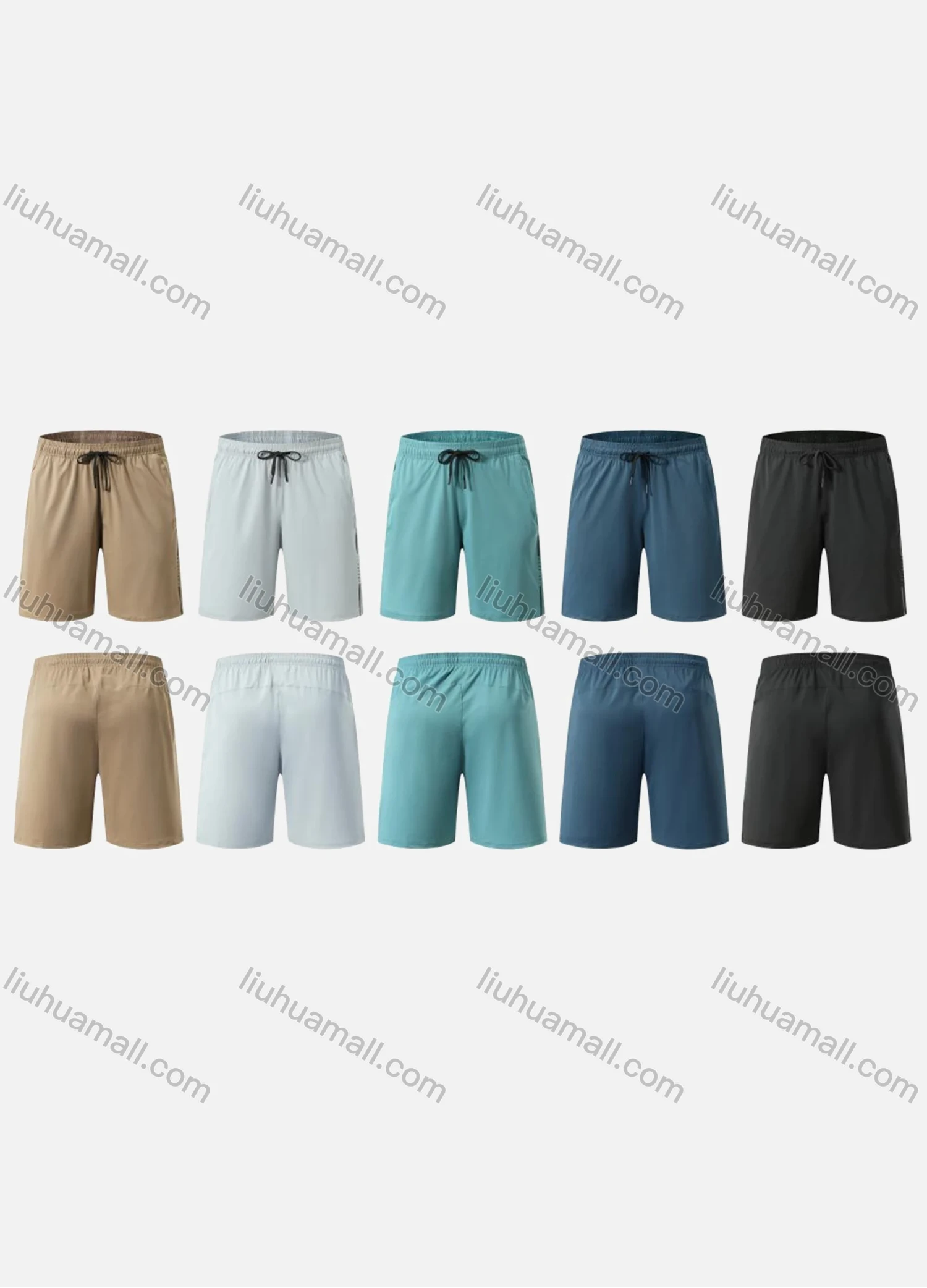 Wholesale Men's Sporty Breathable High Stretch Quick Dry Elastic Waist Drawstring Sport Shorts MK25510# - Liuhuamall
