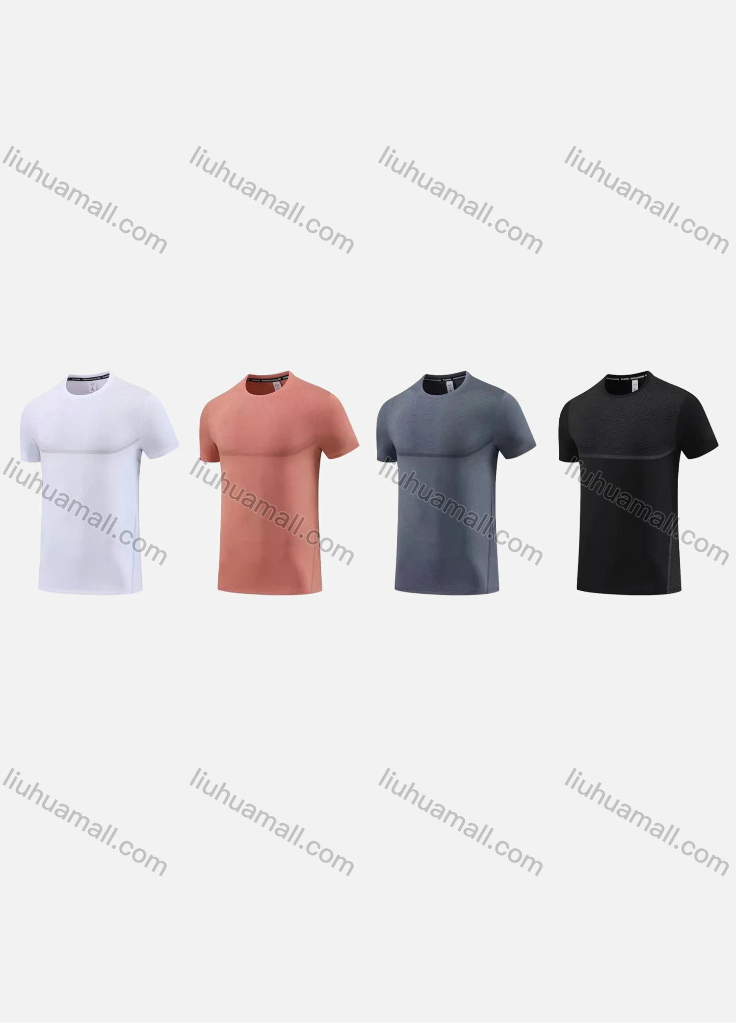Wholesale Men's Sporty Round Neck Short Sleeve Quick Dry High Stretch Sport T-shirt MT23105# - Liuhuamall