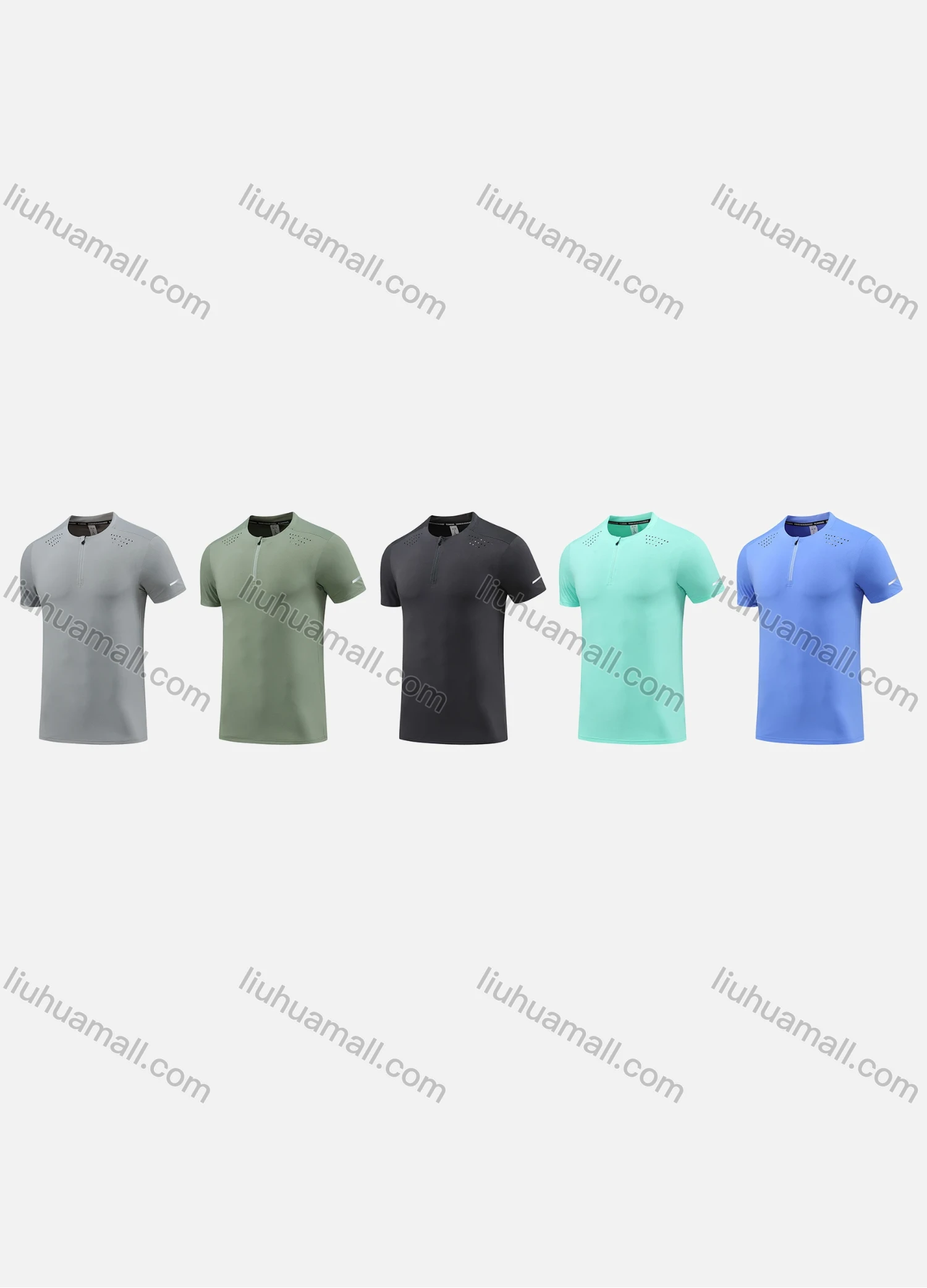 Wholesale Men's Sporty Round Neck Short Sleeve Quick Dry High Stretch Sport T-shirt WT24102# - Liuhuamall