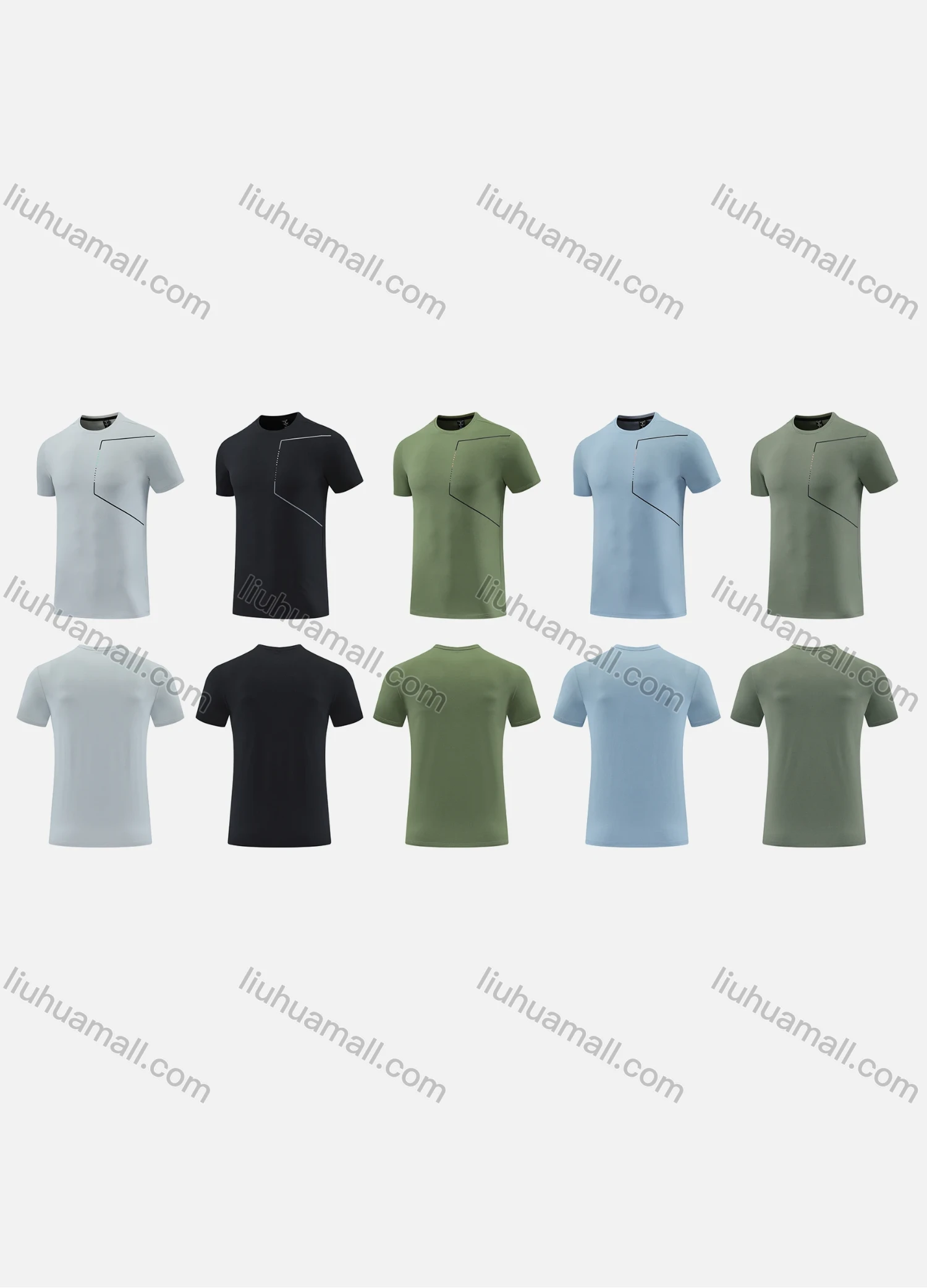 Wholesale Men's Sporty Round Neck Short Sleeve Quick Dry High Stretch Sport T-shirt MT25111# - Liuhuamall