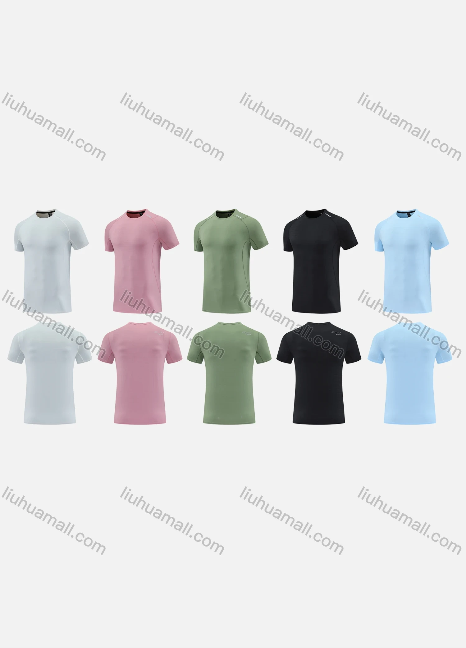 Wholesale Men's Sporty Round Neck Short Sleeve Quick Dry High Stretch Sport T-shirt MT25114# - Liuhuamall