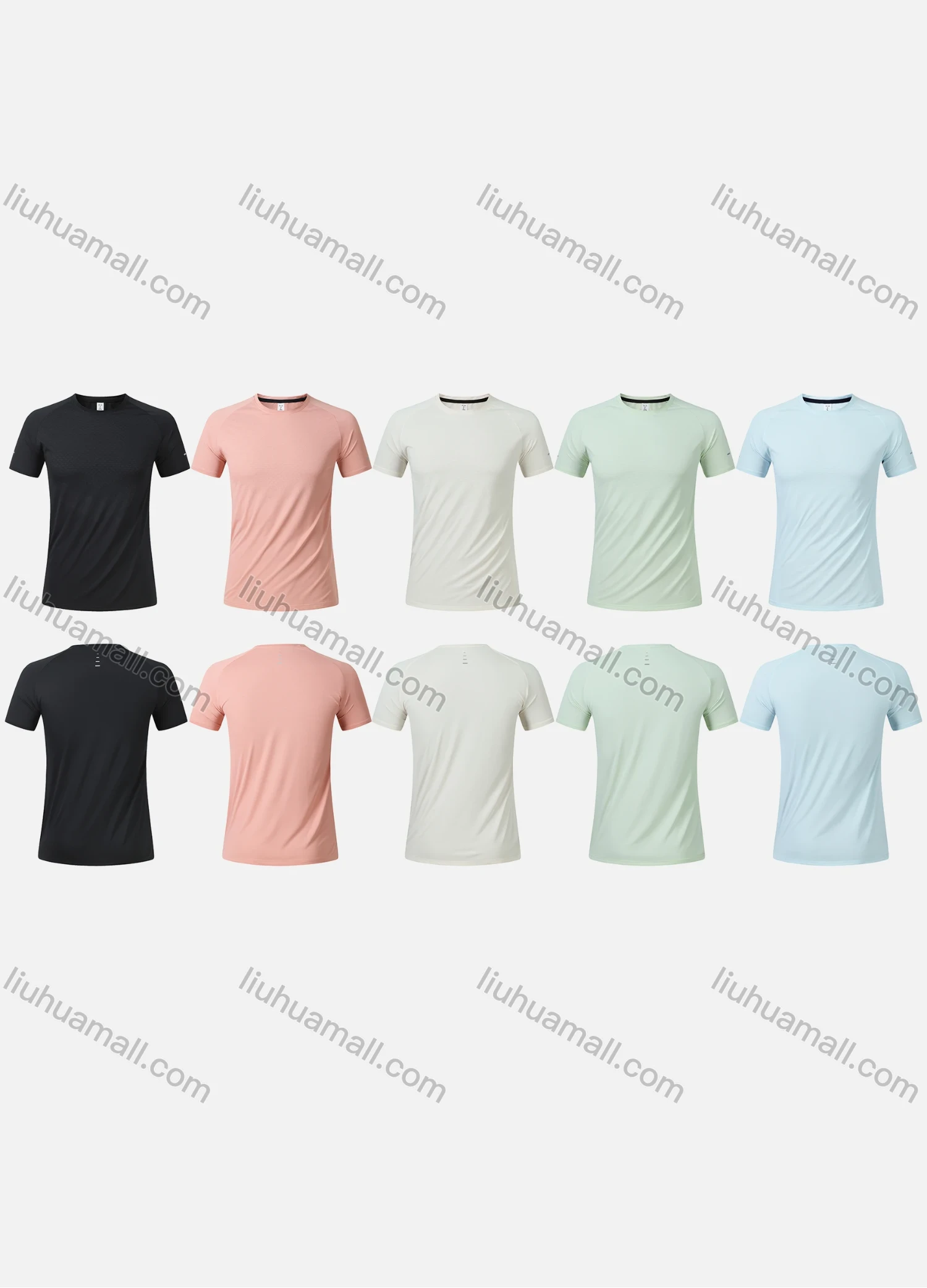 Wholesale Men's Sporty Round Neck Short Sleeve Quick Dry High Stretch Sport T-shirt MT25118# - Liuhuamall