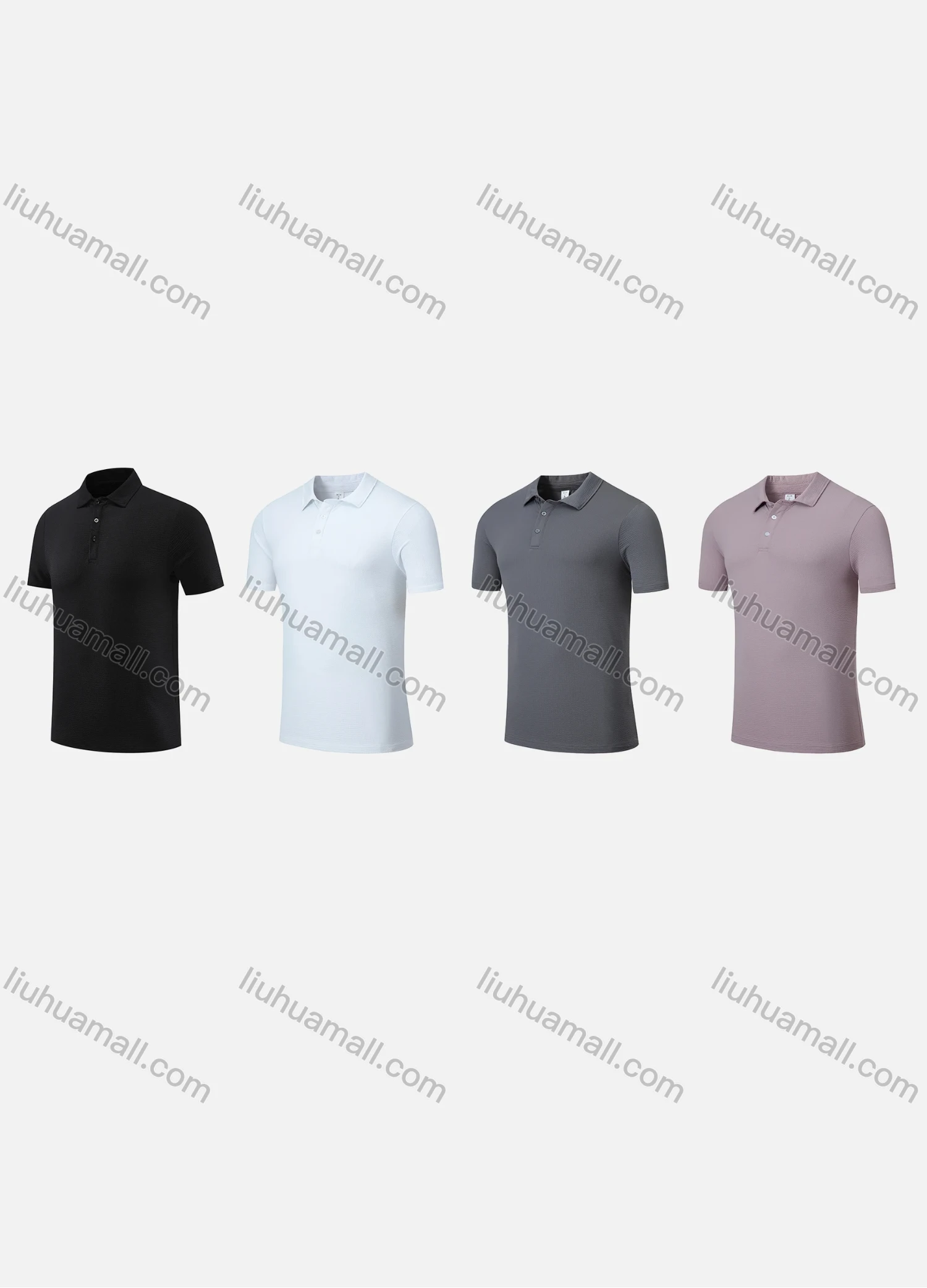 Wholesale Men's Sporty Round Neck Short Sleeve Quick Dry High Stretch Sport Polo Shirt PMT21501# - Liuhuamall
