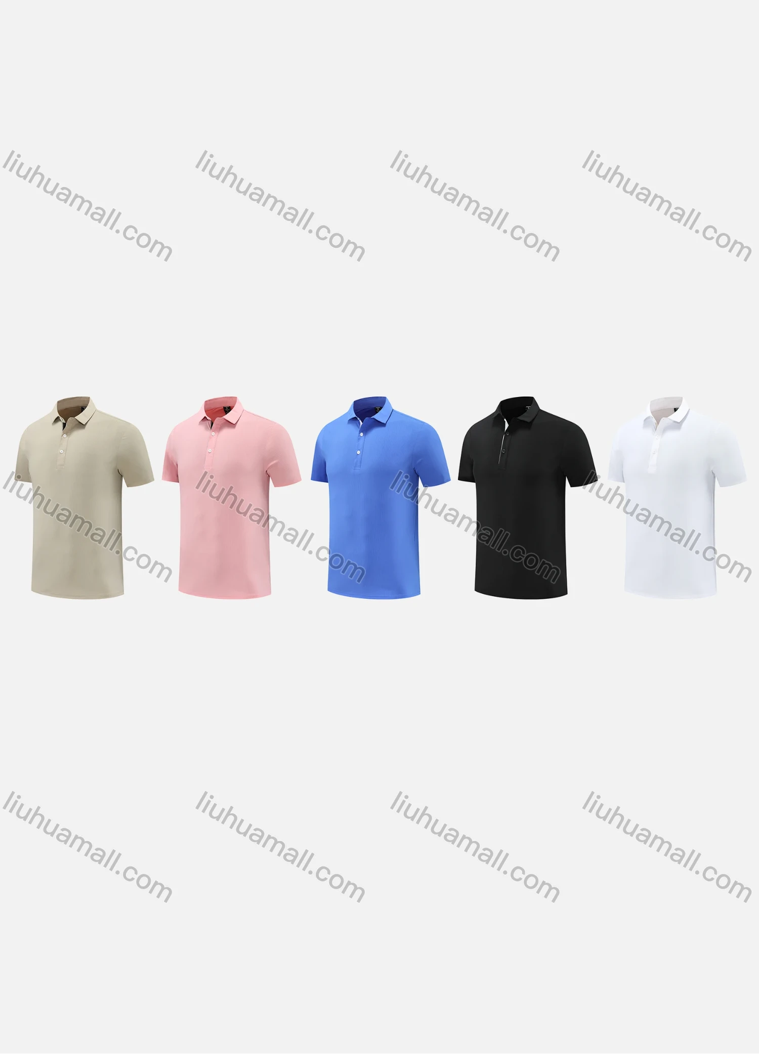 Wholesale Men's Sporty Round Neck Short Sleeve Quick Dry High Stretch Sport Polo Shirt PMT24801# - Liuhuamall