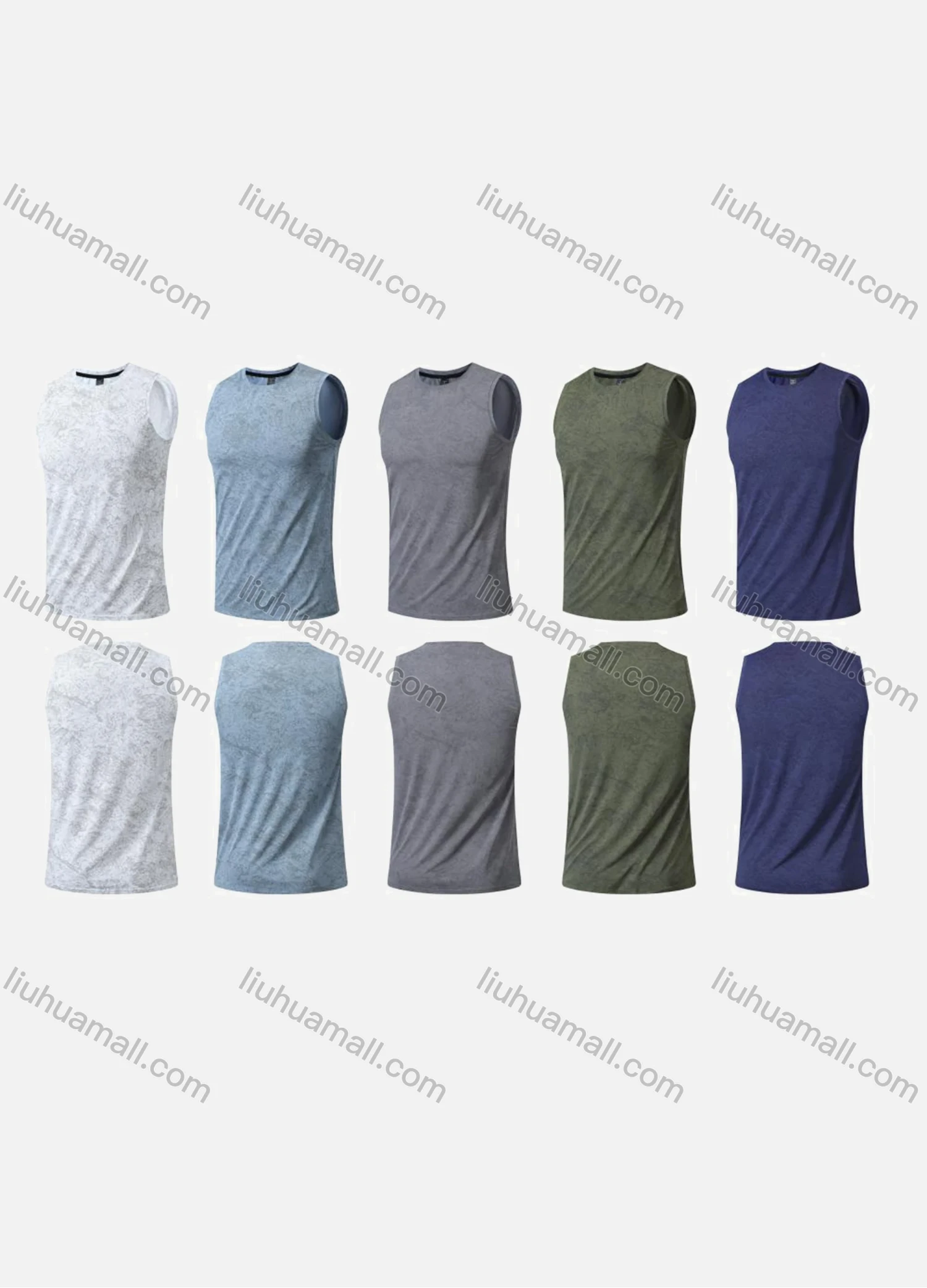 Wholesale Men's Sporty Crew Neck Breathable Sleeless Quick Dry Slim Fit Sport Tank Top YBX501# - Liuhuamall
