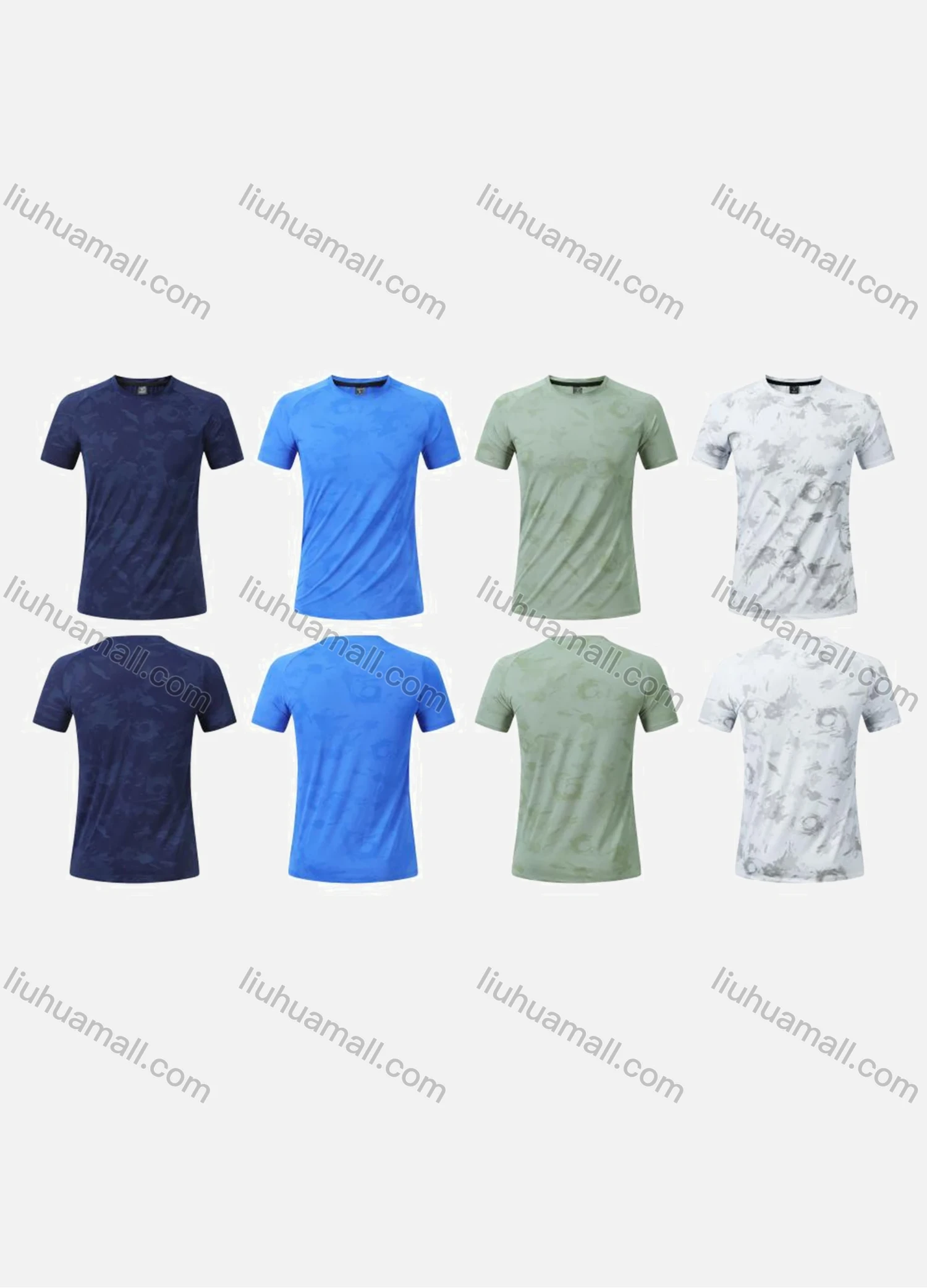 Wholesale Men's Sporty Round Neck Short Sleeve Quick Dry High Stretch Sport T-shirt YMT002# - Liuhuamall