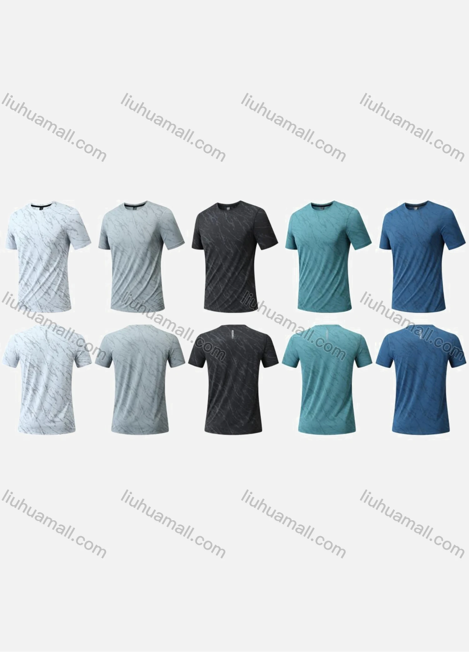 Wholesale Men's Sporty Round Neck Short Sleeve Quick Dry High Stretch Sport T-shirt YMT003# - Liuhuamall