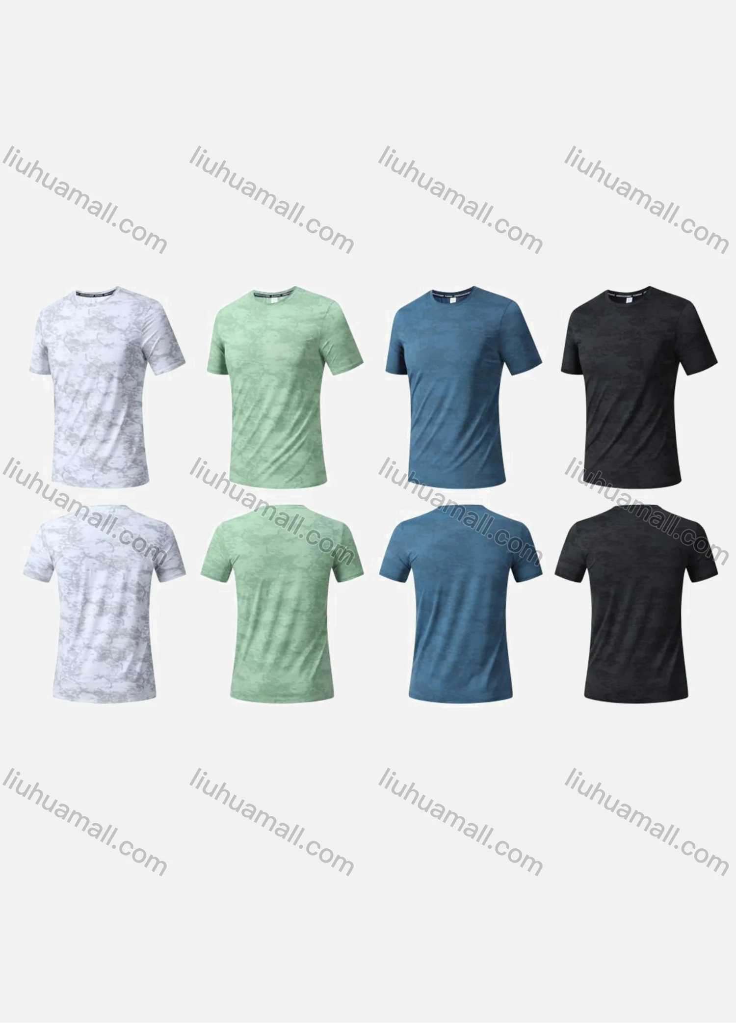 Wholesale Men's Sporty Round Neck Short Sleeve Quick Dry High Stretch Sport T-shirt YMT011# - Liuhuamall