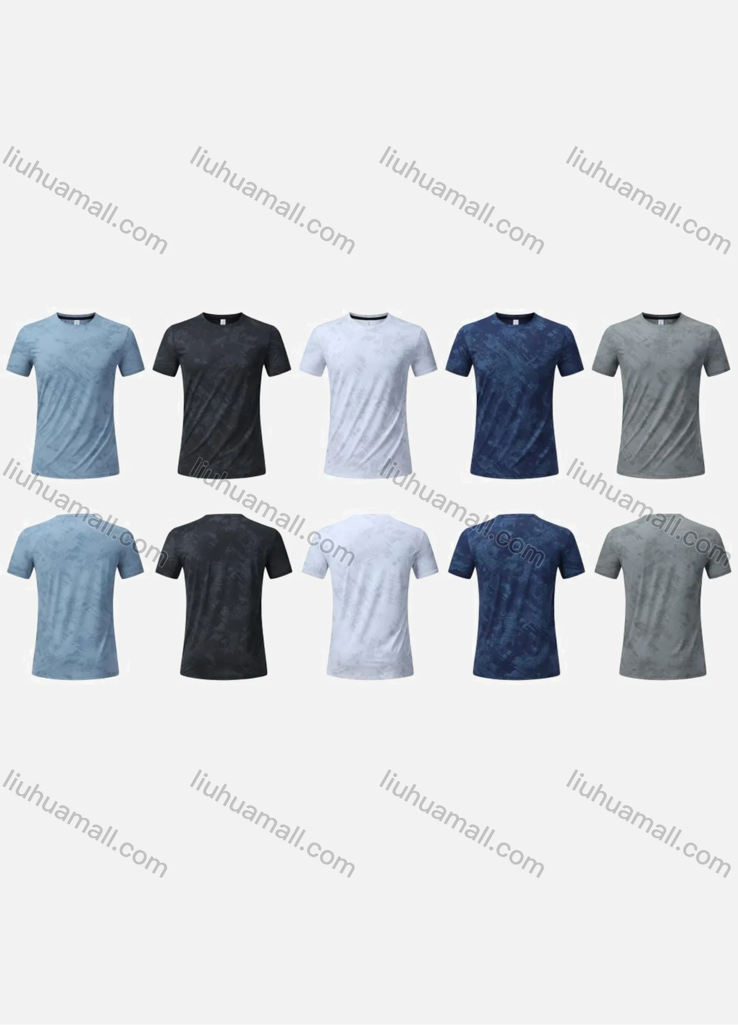 Wholesale Men's Sporty Round Neck Short Sleeve Quick Dry High Stretch Sport T-shirt YMT015# - Liuhuamall