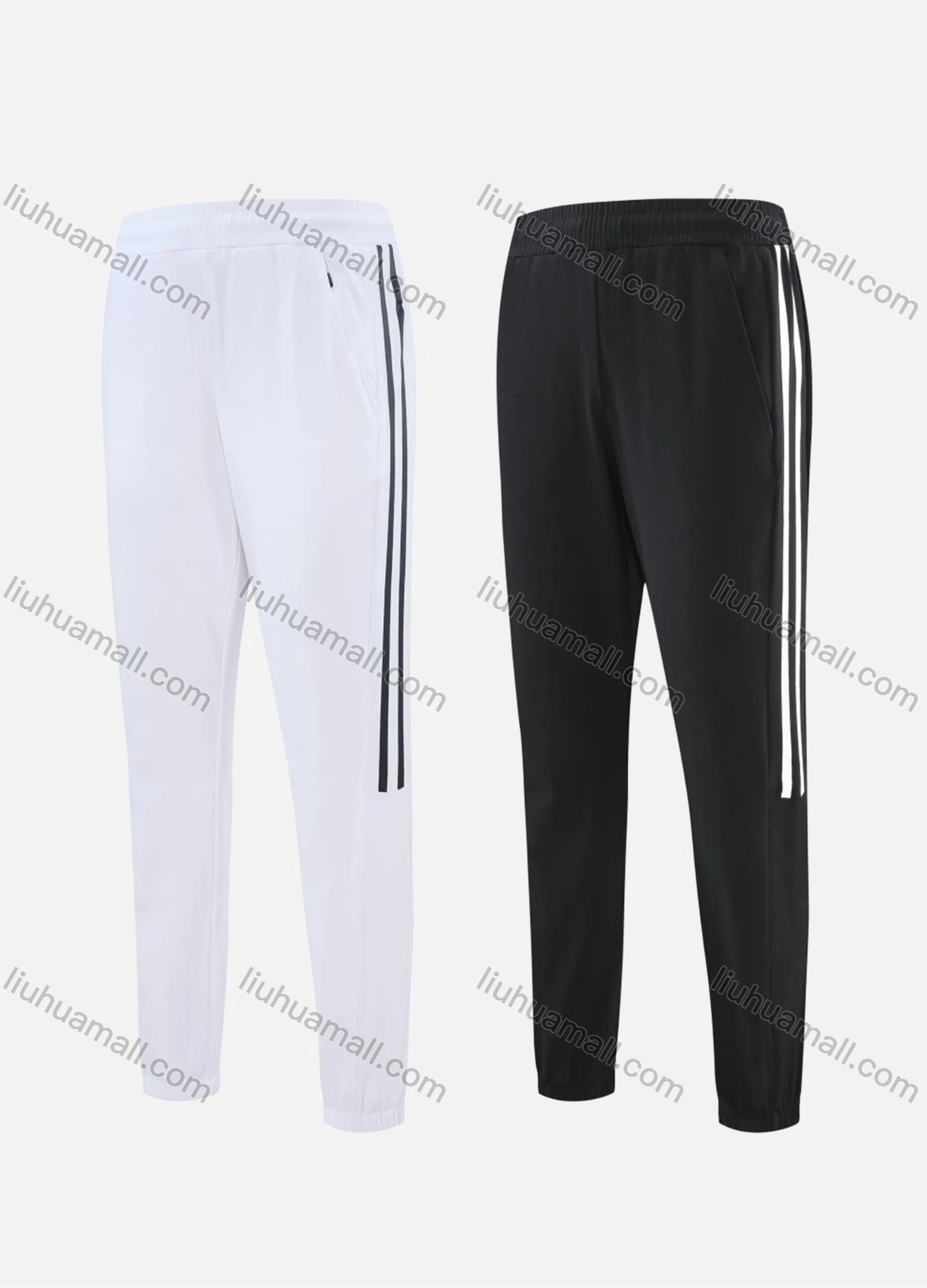 Wholesale Women's Sporty Breathable Elastic Waist Slim Fit Striped Sport Skinny Pants CKW21002# - Liuhuamall