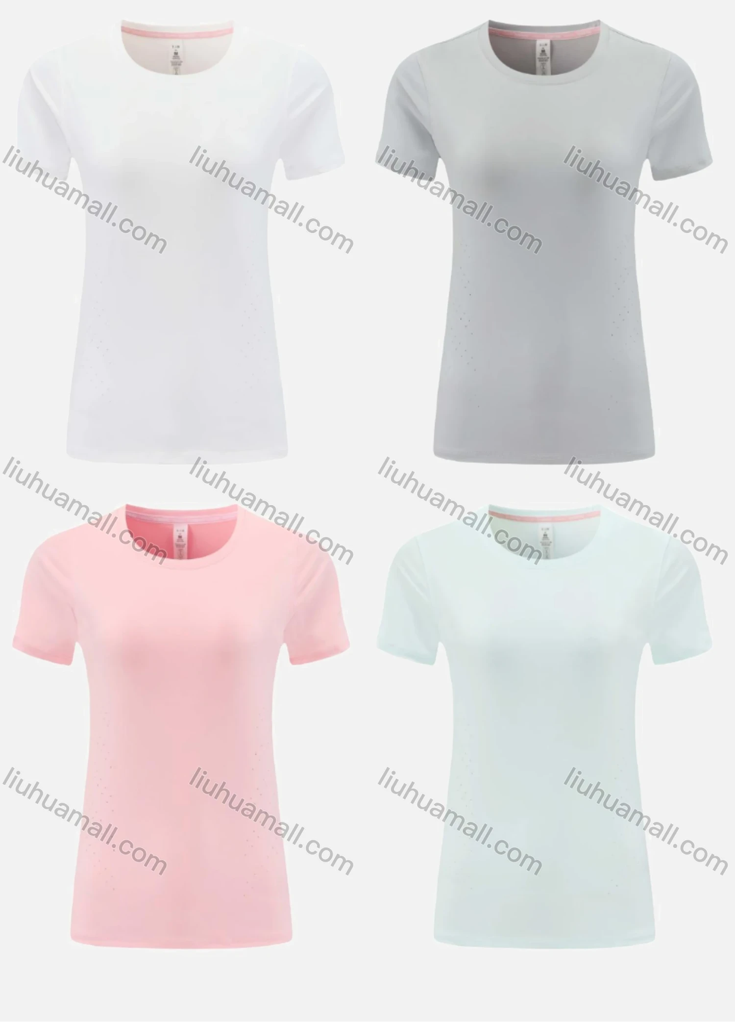 Wholesale Women's Sporty Round Neck Short Sleeve Quick Dry High Stretch Sport T-shirt WT24209# - Liuhuamall