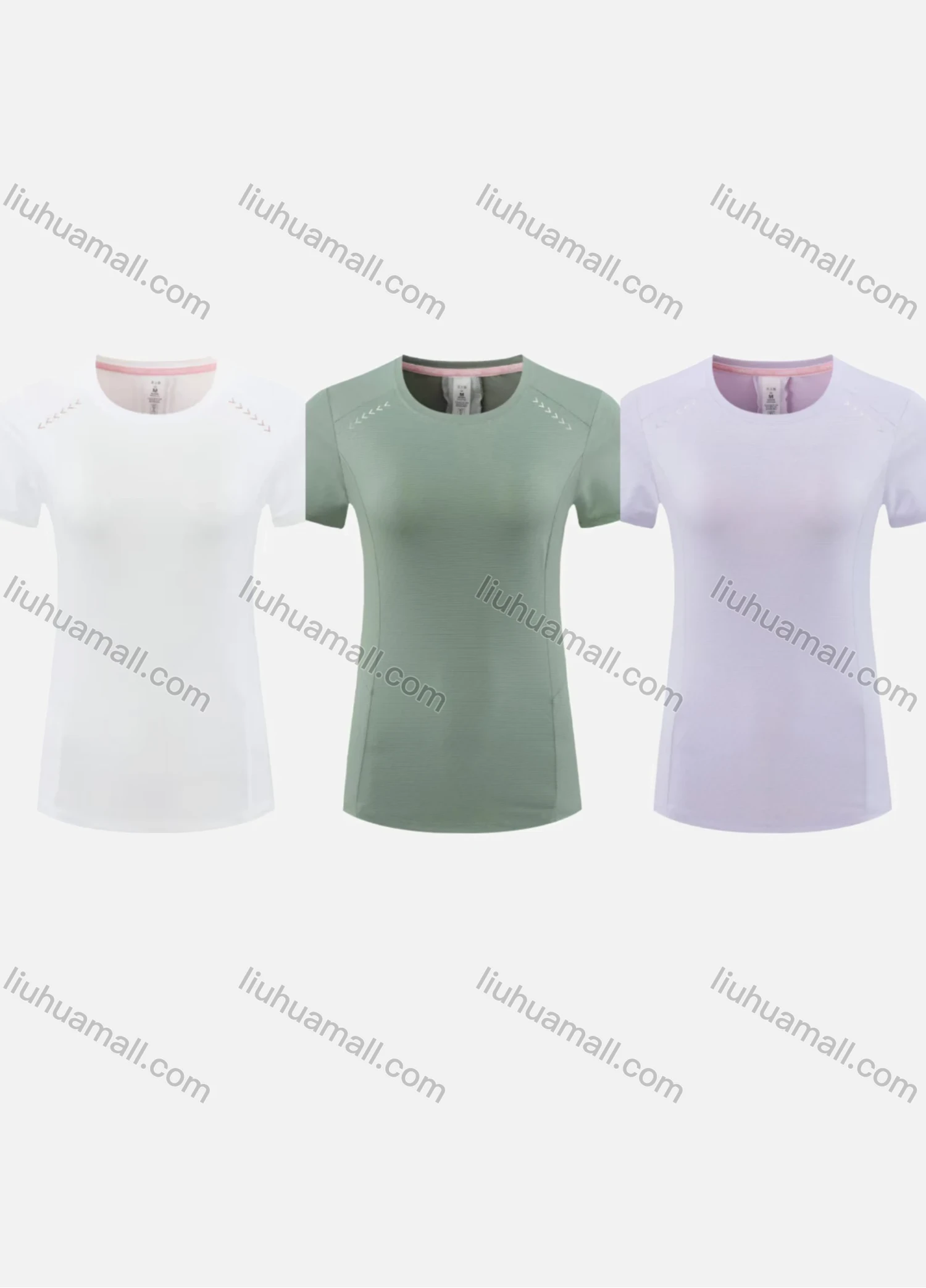 Wholesale Women's Sporty Round Neck Short Sleeve Quick Dry High Stretch Sport T-shirt WT24202# - Liuhuamall